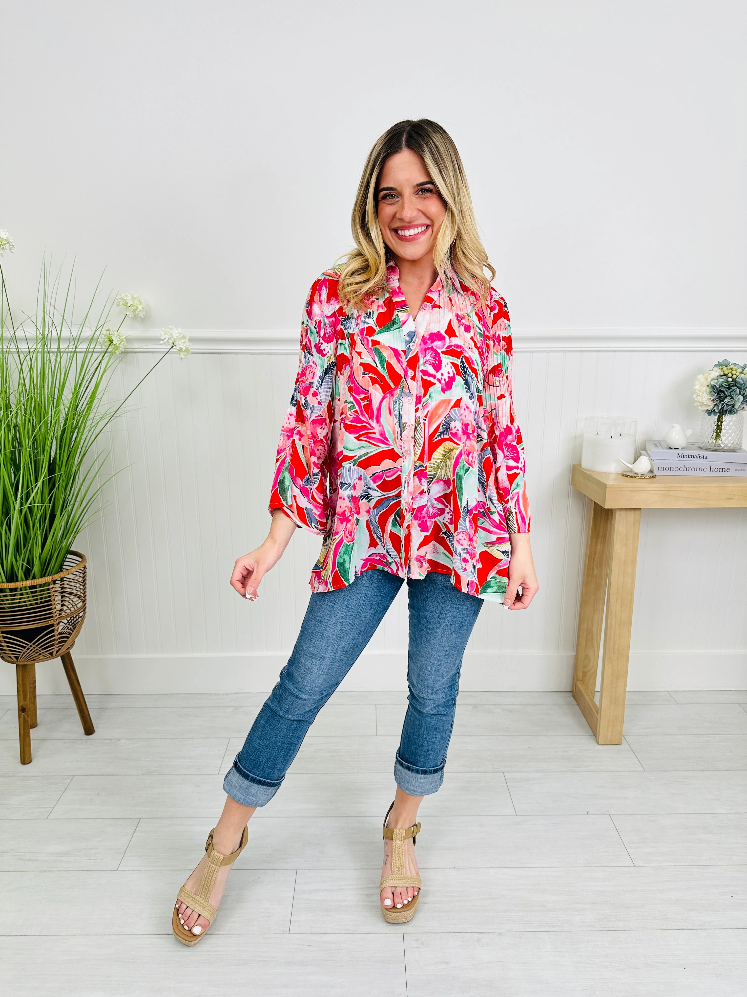 Let The Sunshine In Top In Siesta Key Print - Image 3