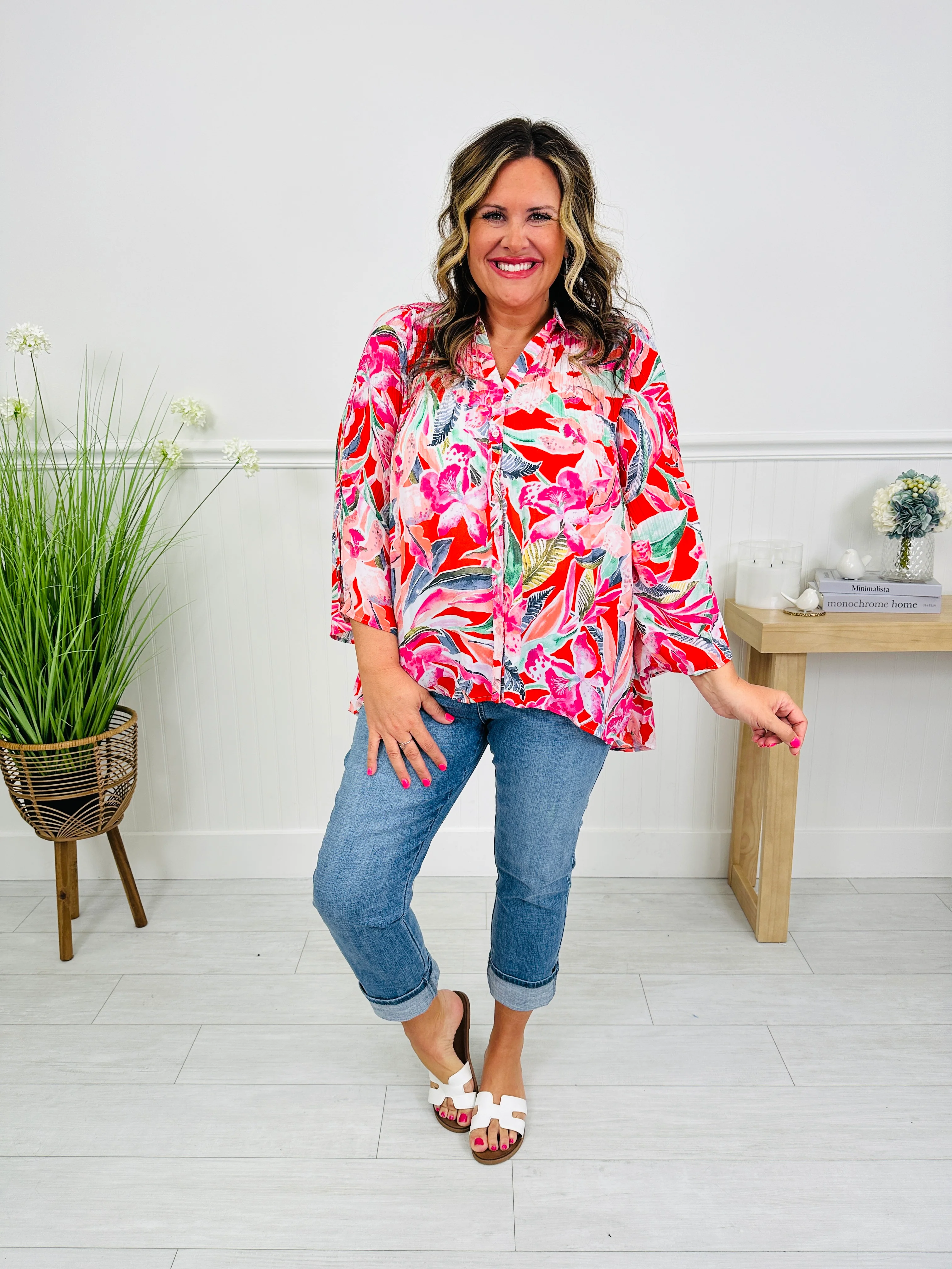 Let The Sunshine In Top In Siesta Key Print - Image 6