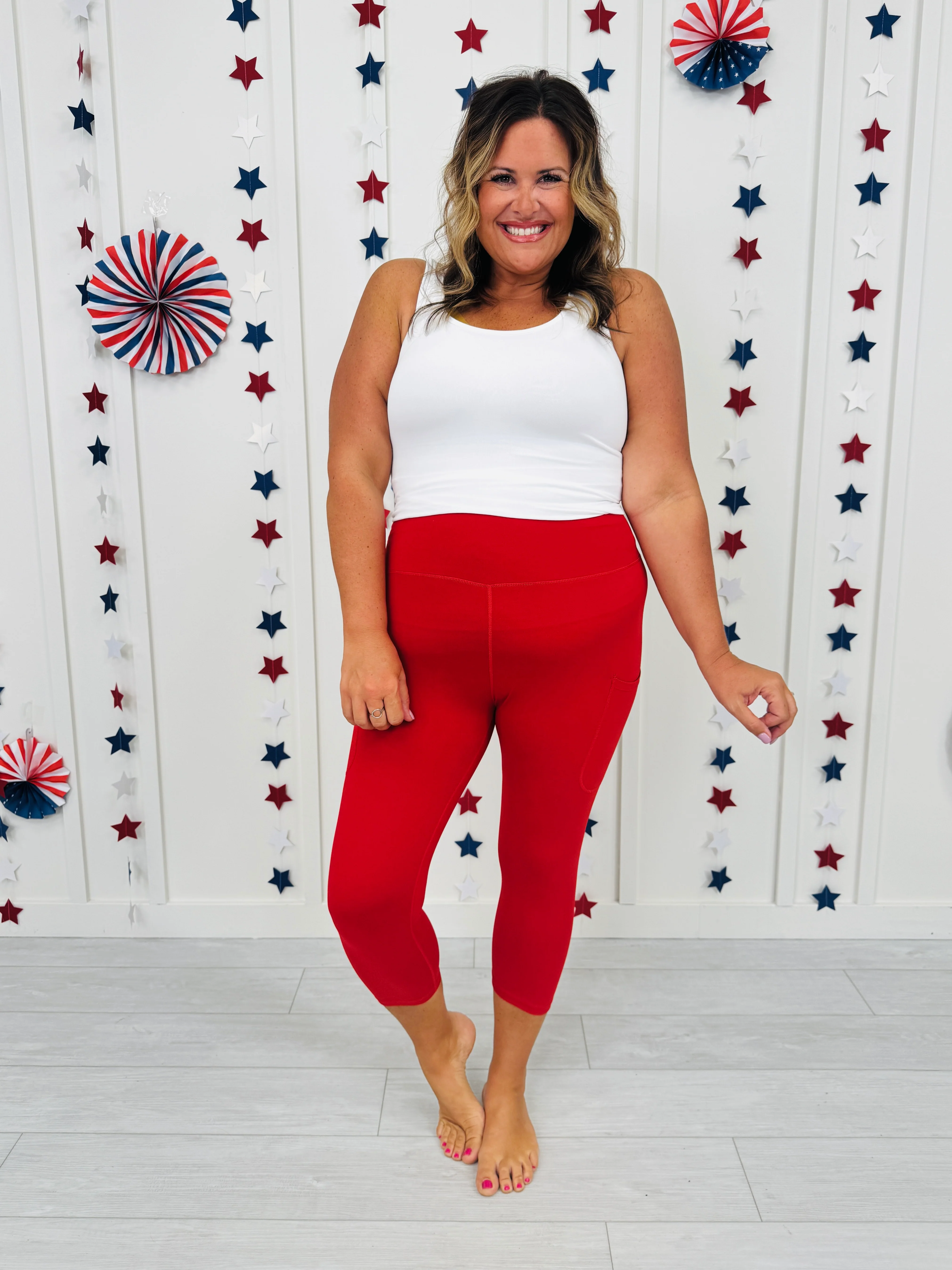 MOCO Exclusive Red Capri Leggings - Image 6