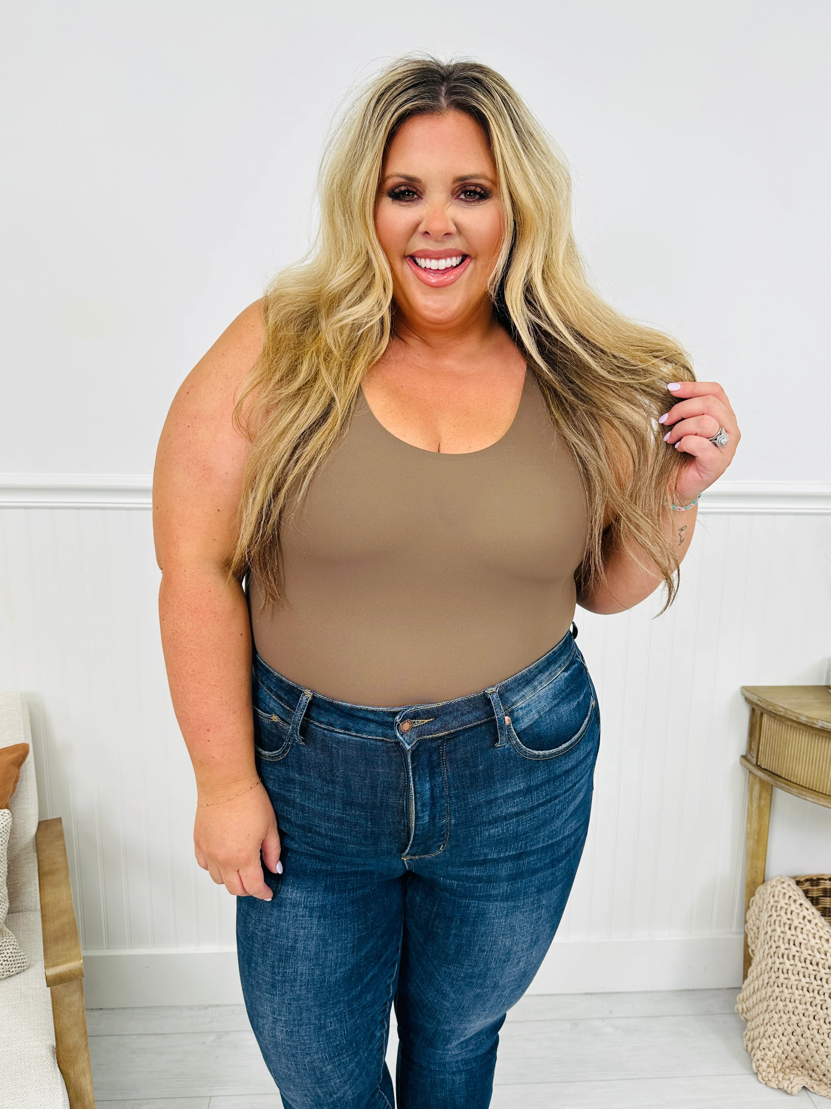 MOCO Signature Sleeveless Bodysuit in Mocha- Multiple Lengths! - Image 7