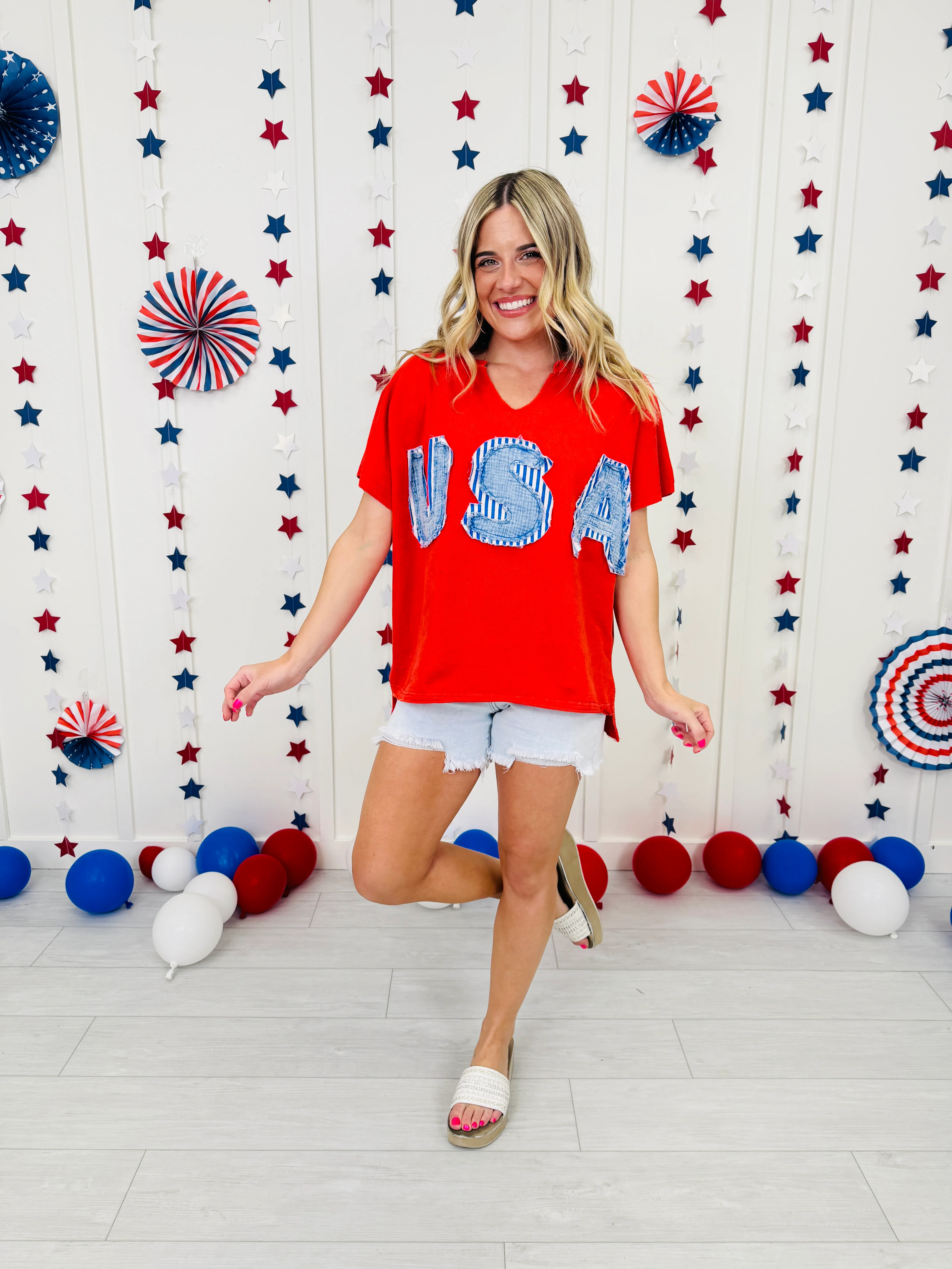 Patriotic Patchwork Top in Multiple Colors - Image 11