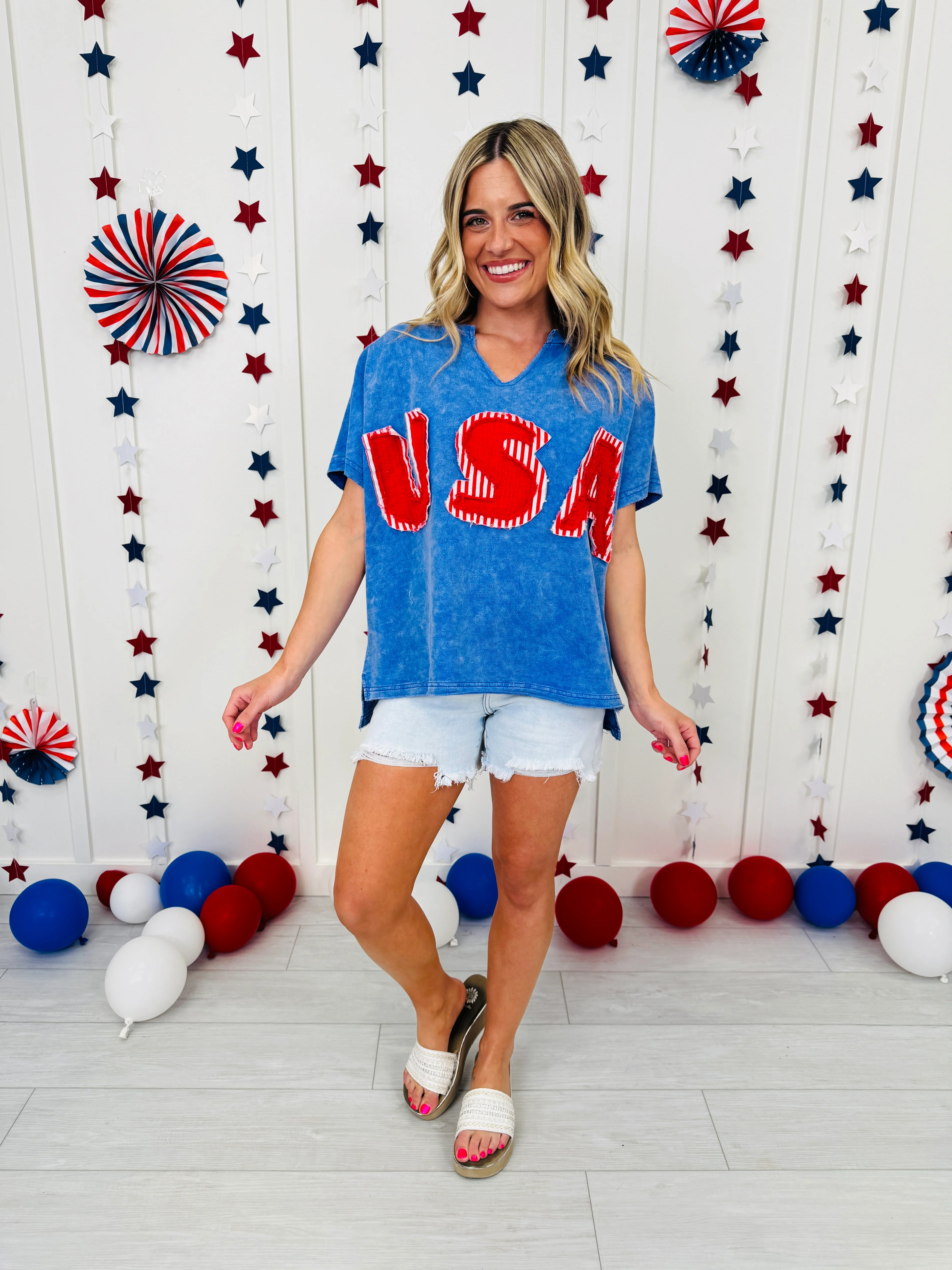 Patriotic Patchwork Top in Multiple Colors - Image 5
