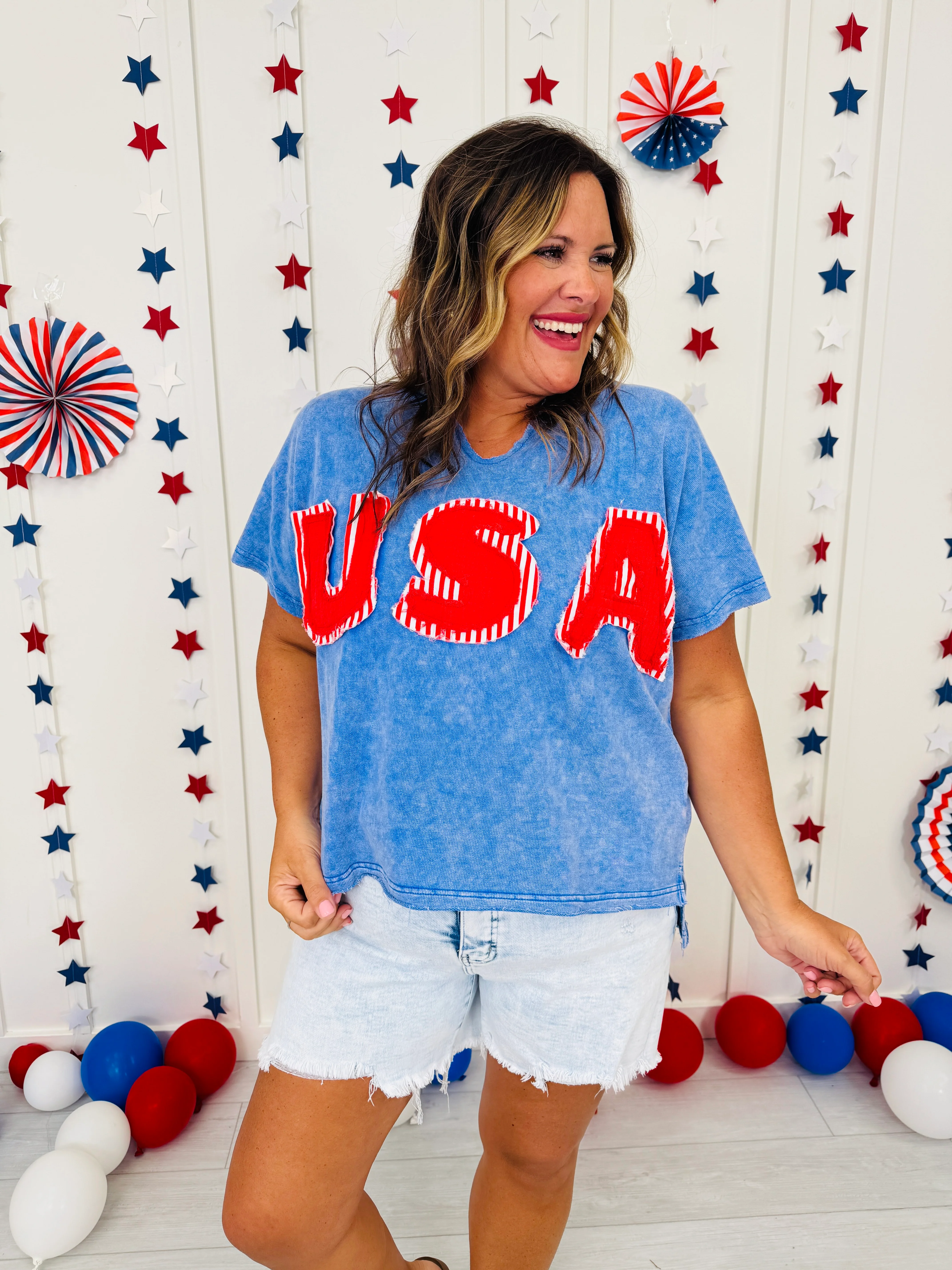 Patriotic Patchwork Top in Multiple Colors - Image 6