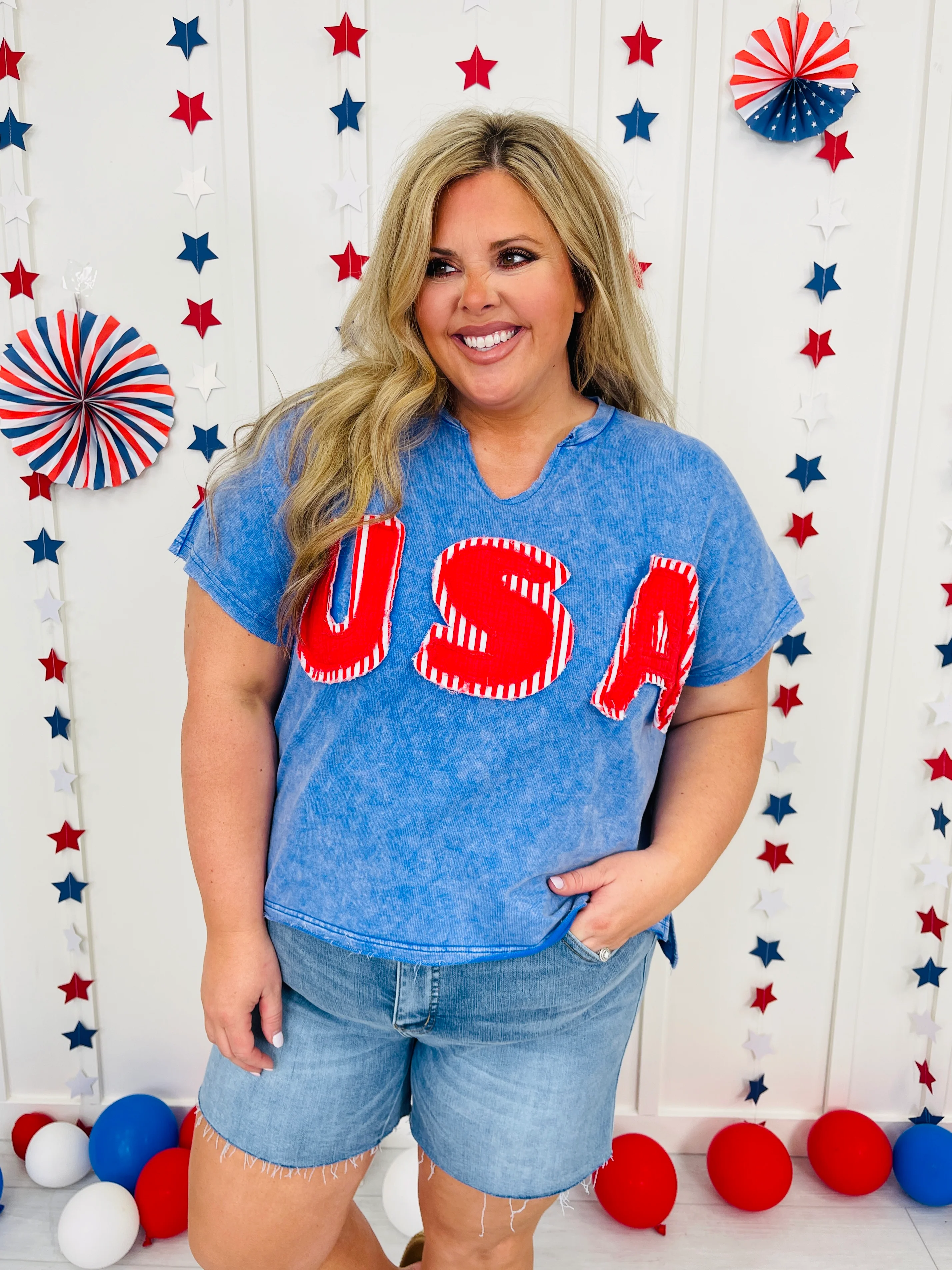 Patriotic Patchwork Top in Multiple Colors - Image 8