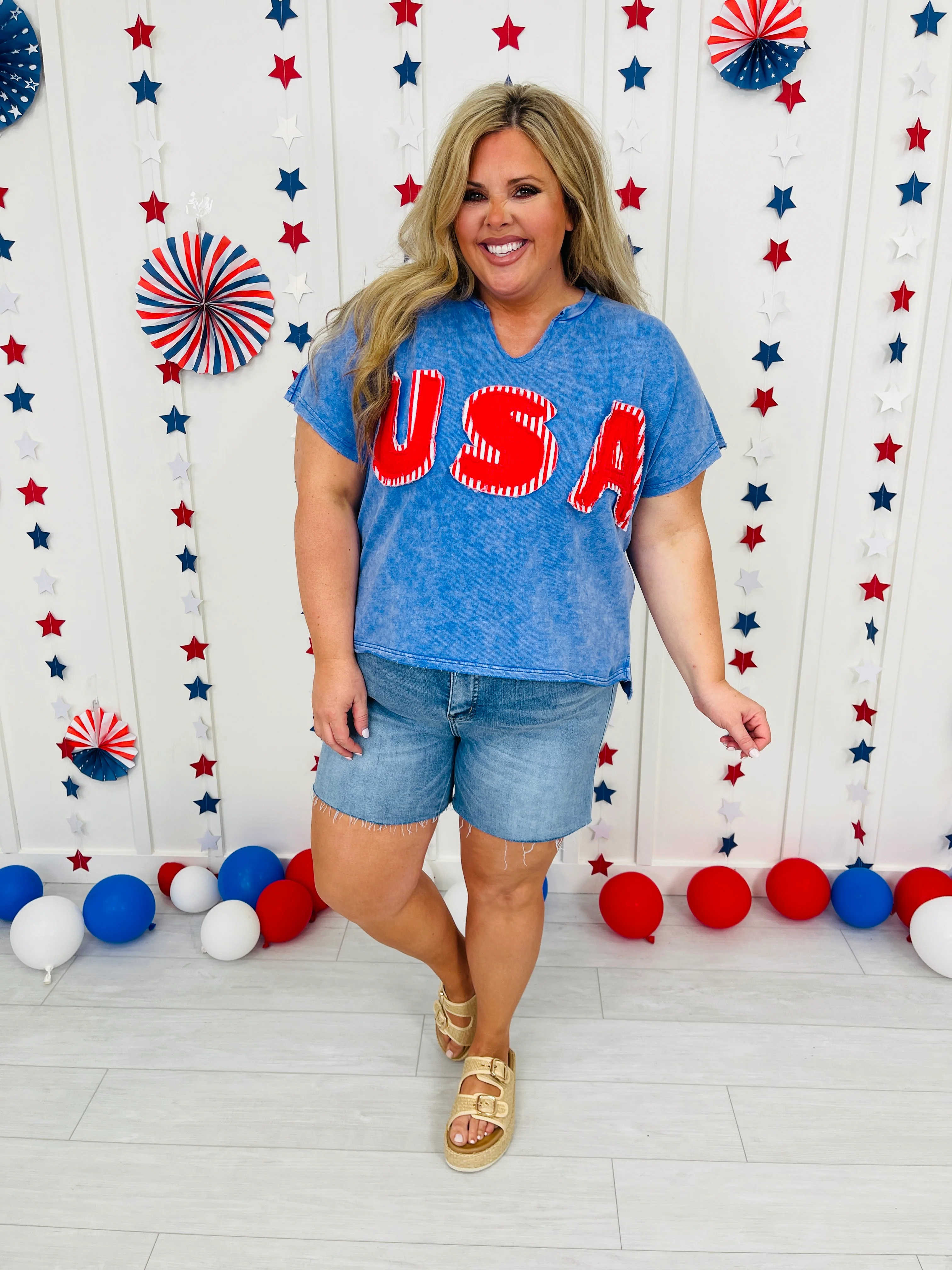 Patriotic Patchwork Top in Multiple Colors - Image 9