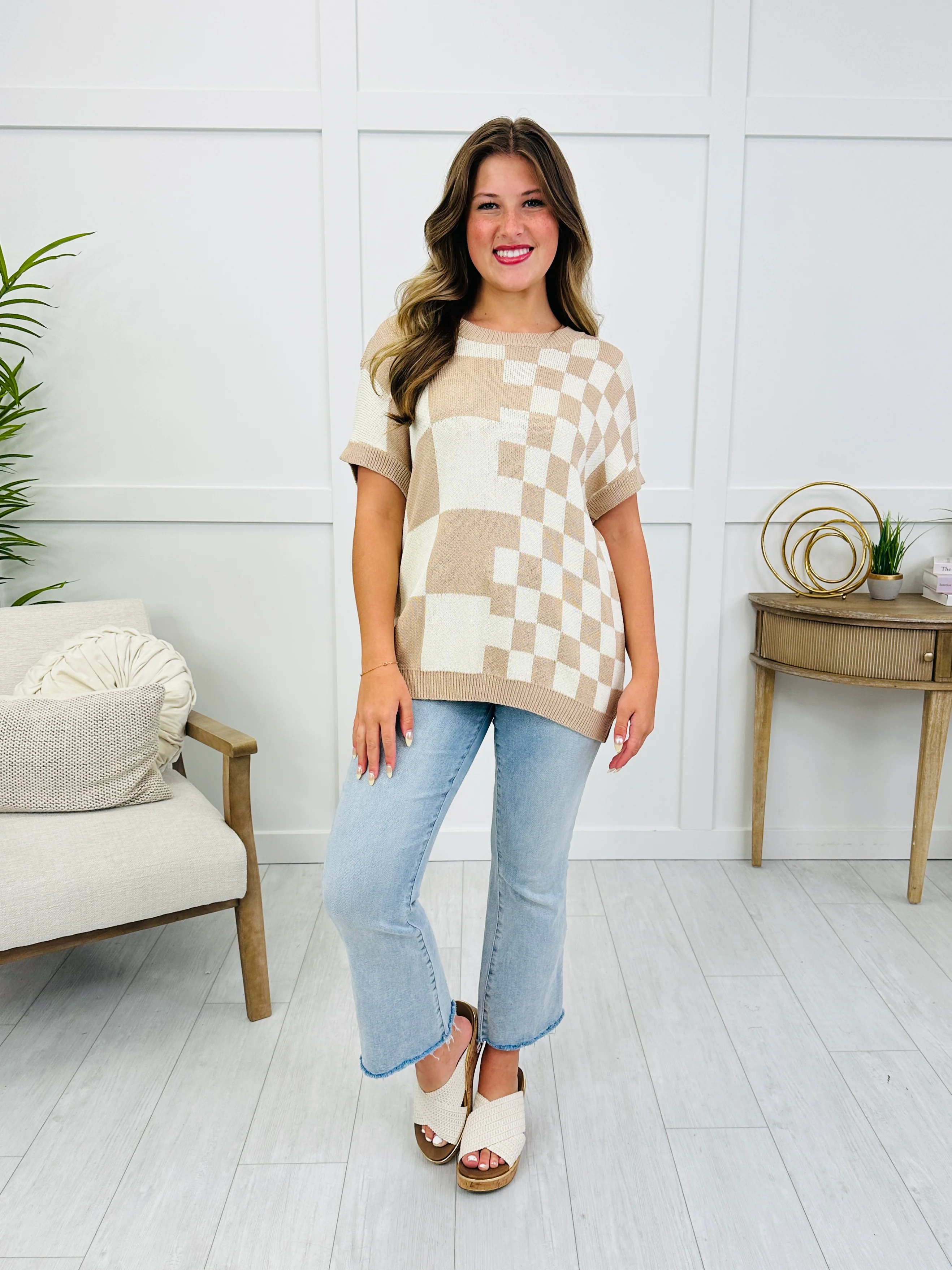 Pop Art Knit Top In Taupe - Image 2