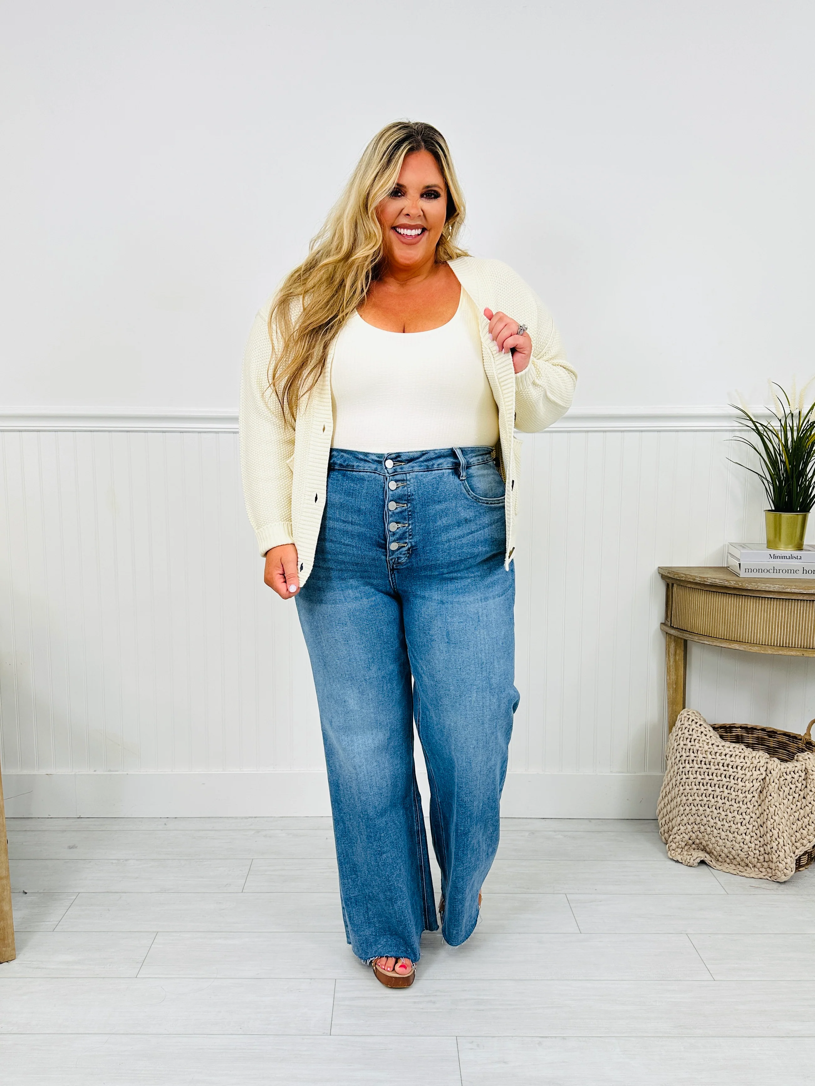 Push Your Buttons Tummy Control Wide Leg Jeans - Image 12
