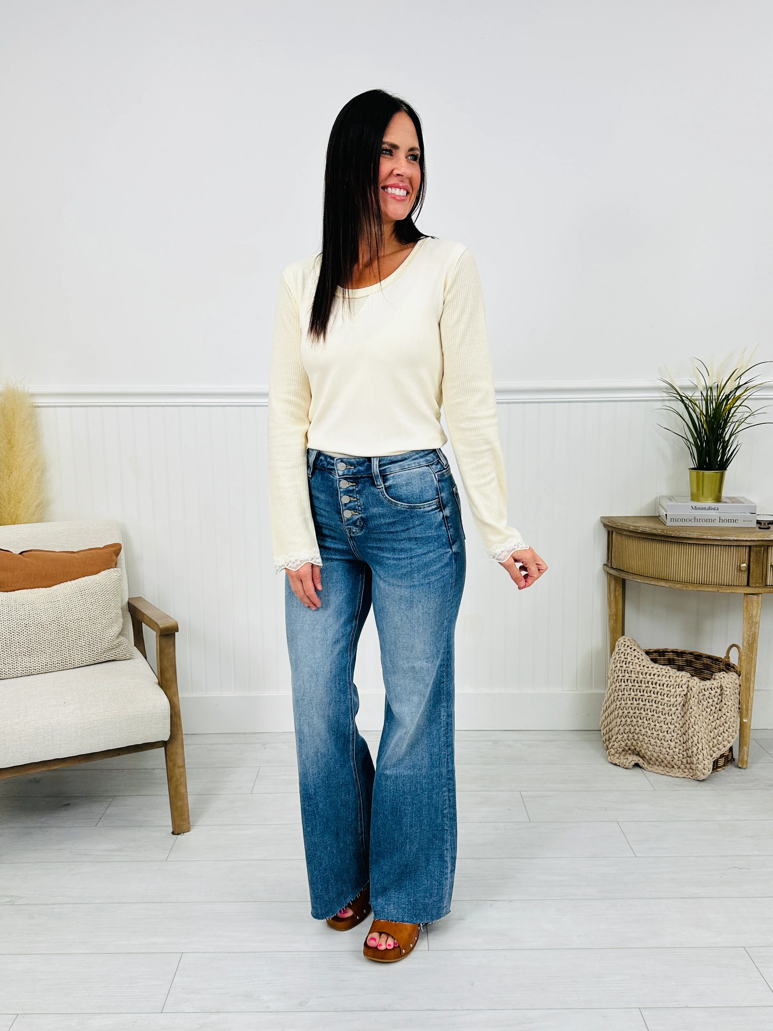 Push Your Buttons Tummy Control Wide Leg Jeans - Image 17
