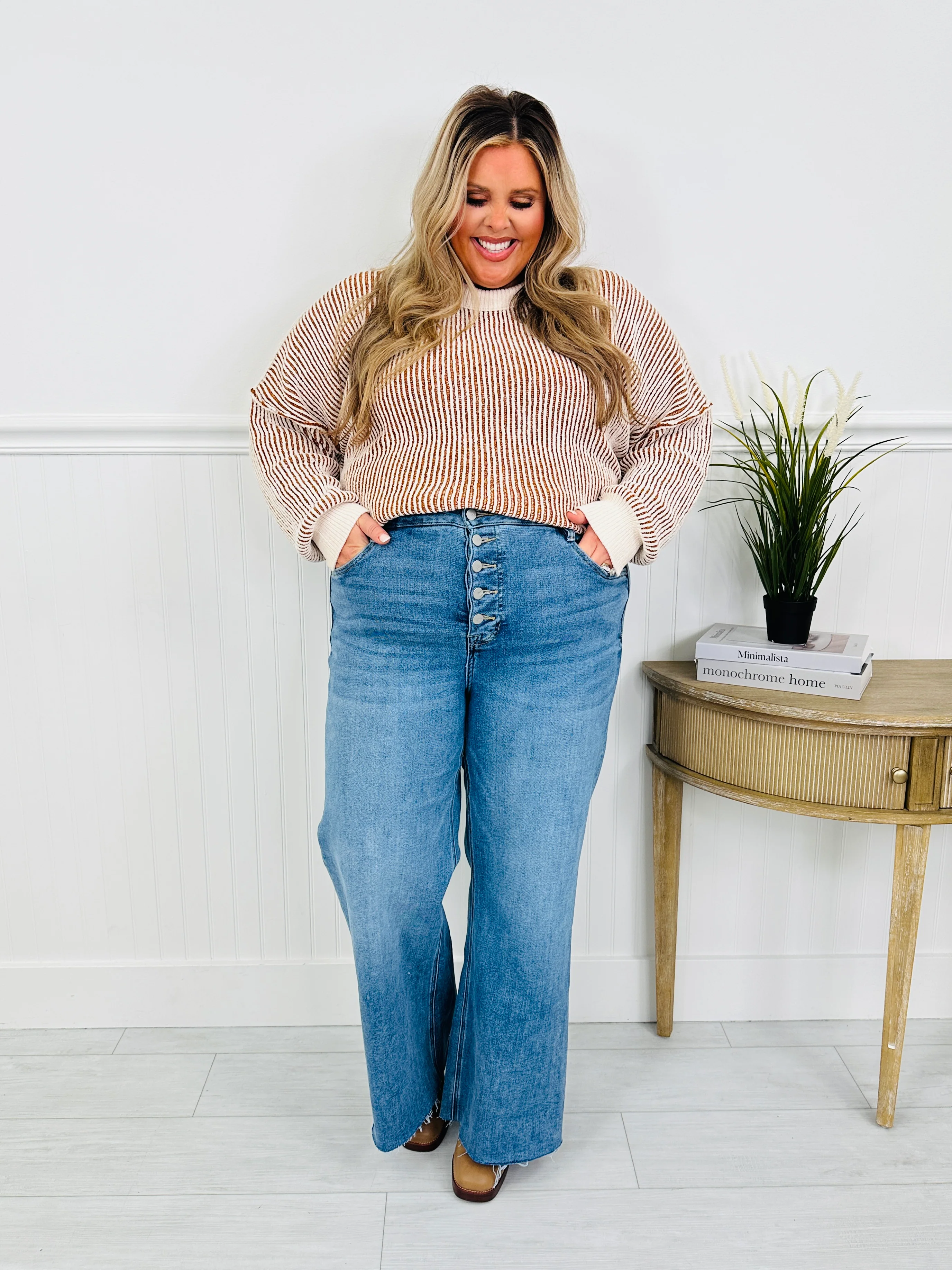 Push Your Buttons Tummy Control Wide Leg Jeans - Image 20