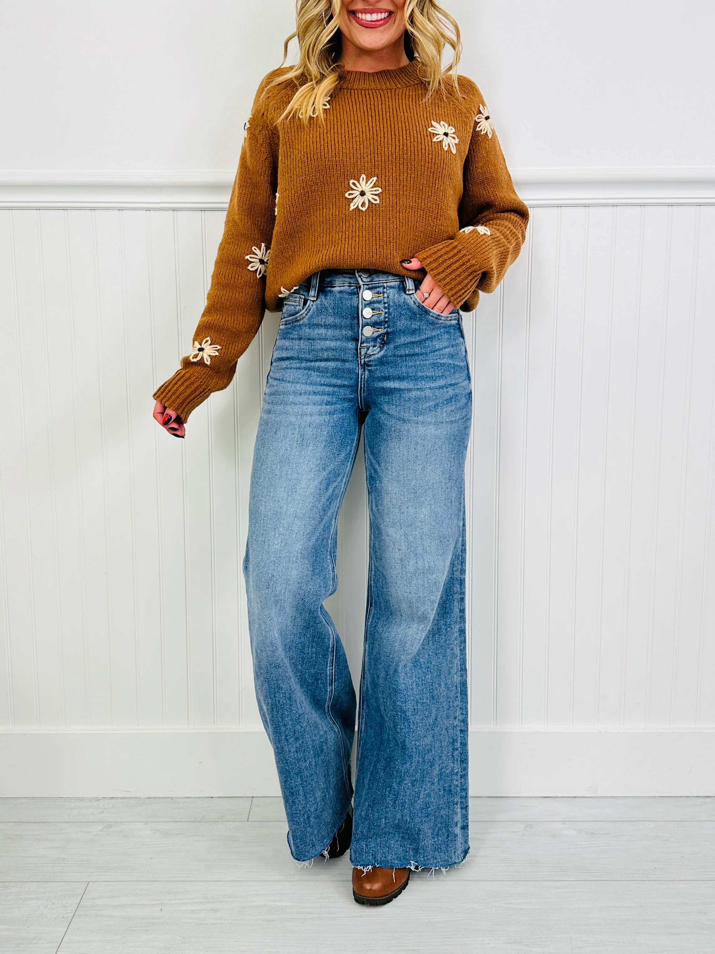 Push Your Buttons Tummy Control Wide Leg Jeans - Image 27
