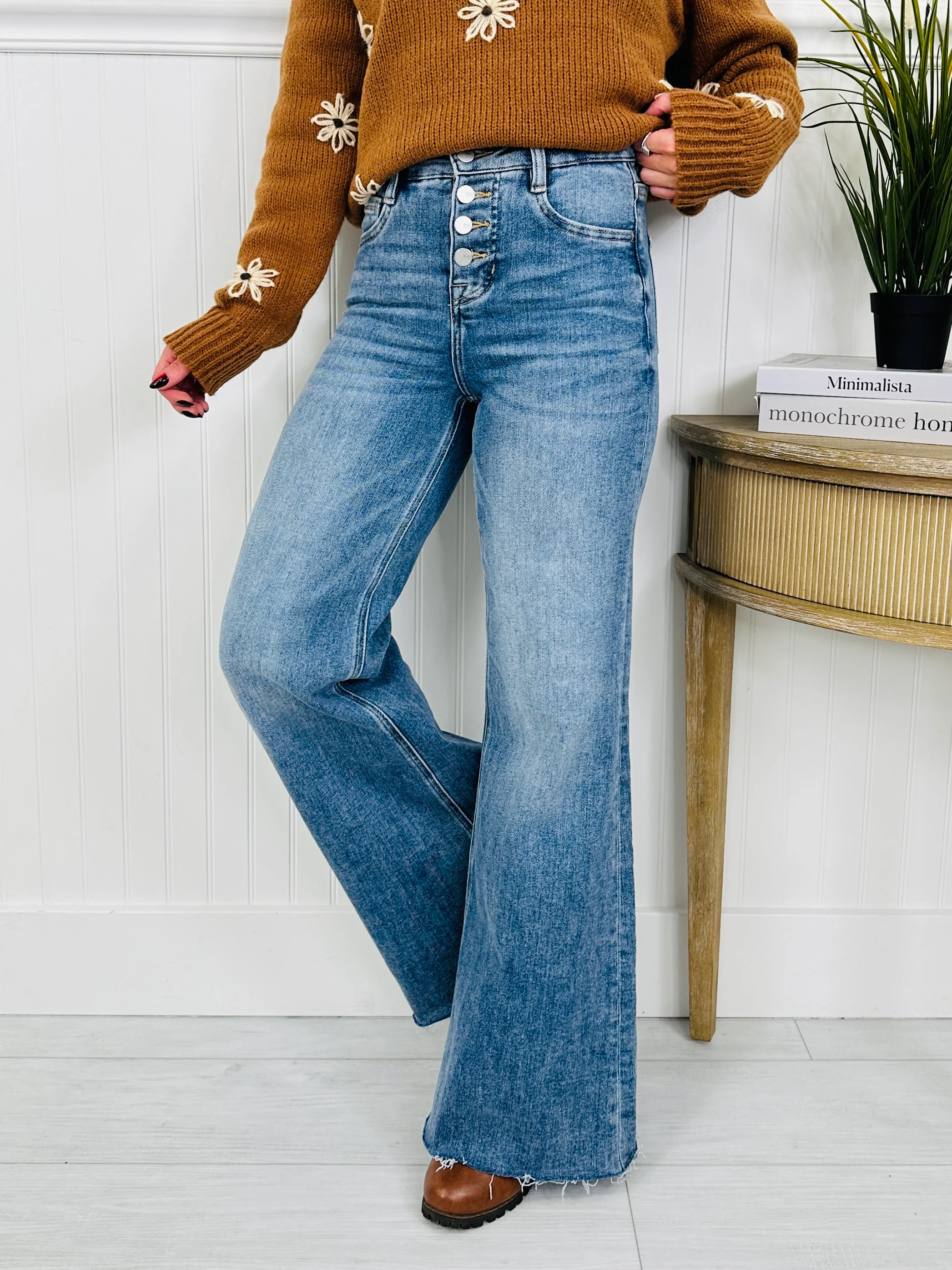 Push Your Buttons Tummy Control Wide Leg Jeans - Image 30