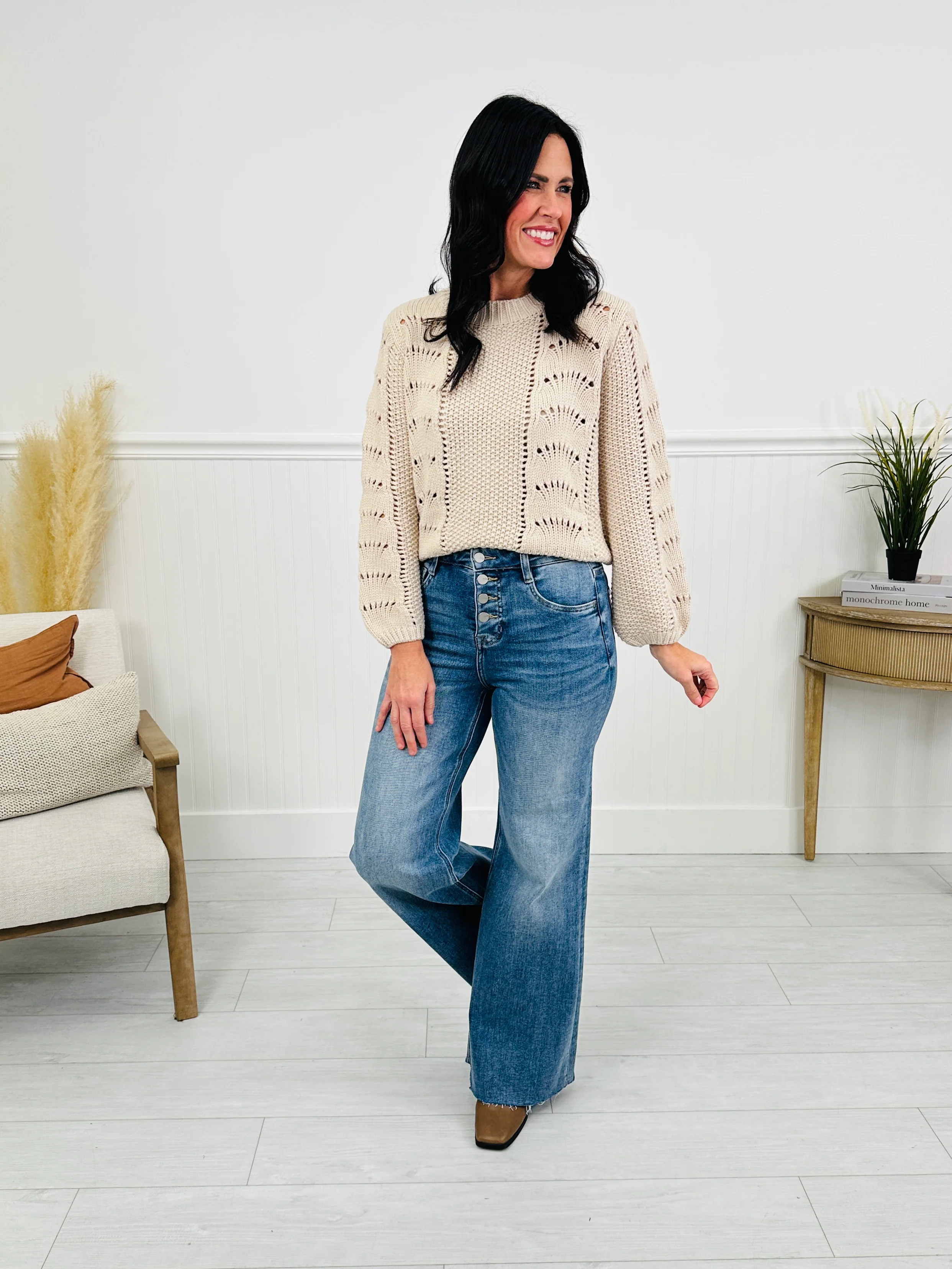 Push Your Buttons Tummy Control Wide Leg Jeans - Image 38