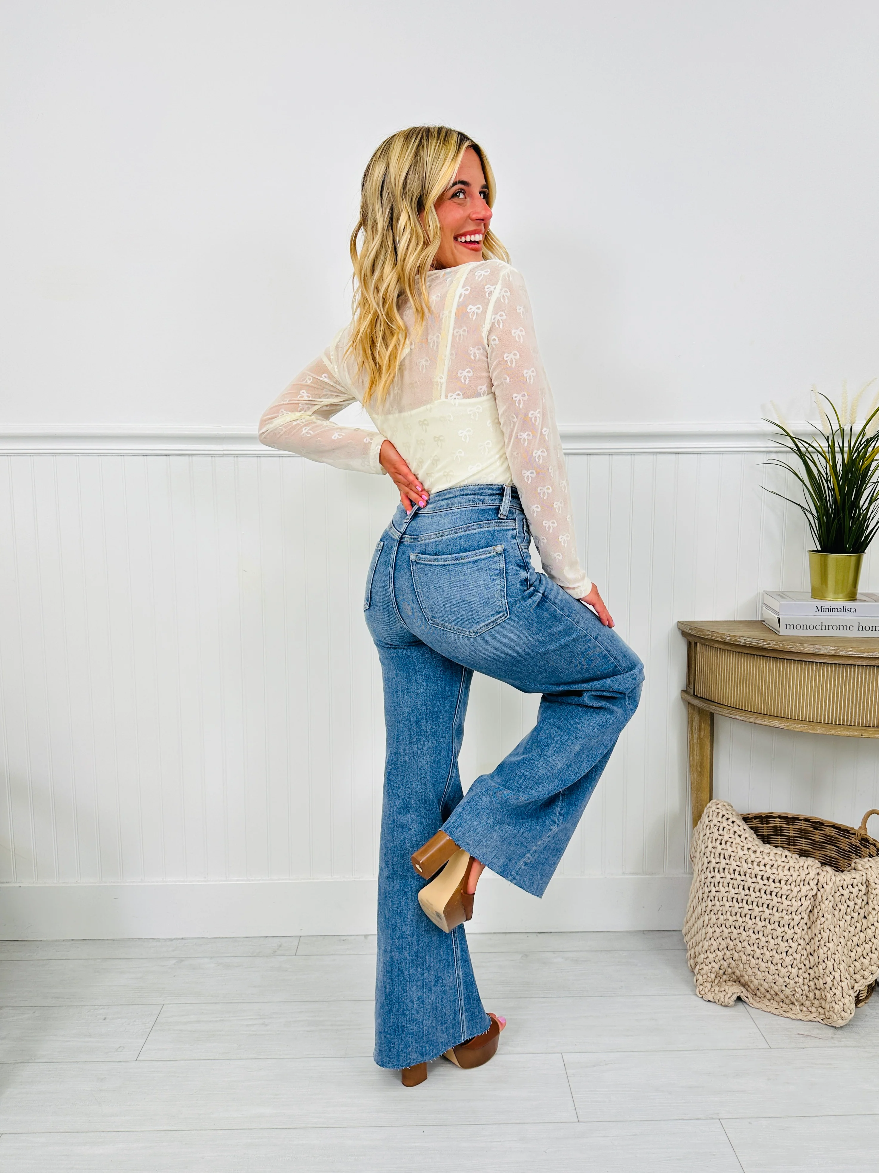 Push Your Buttons Tummy Control Wide Leg Jeans - Image 6