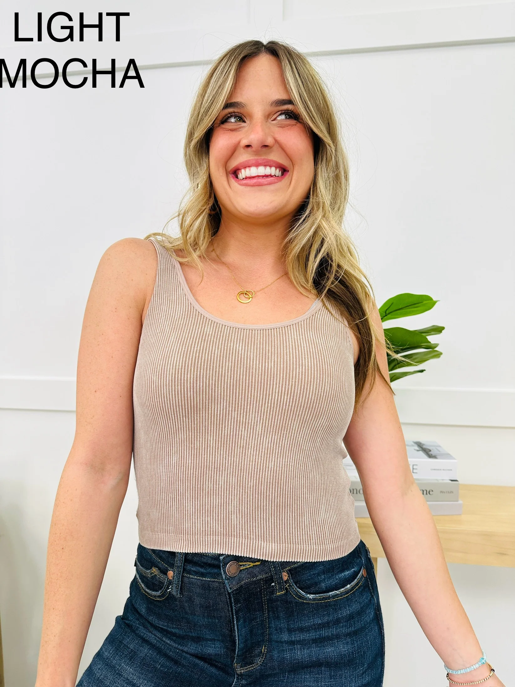 Seamless Reversible Stonewashed Ribbed Tank Top in Multiple Colors - Image 35