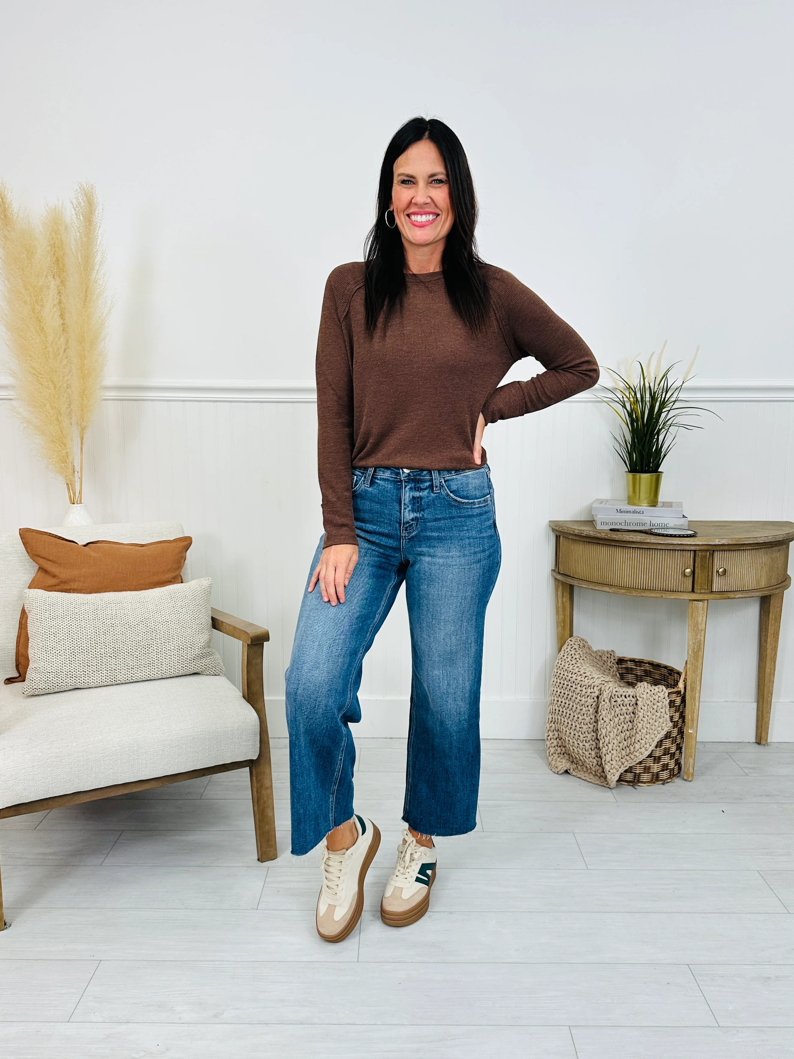 Straight To The Top Tummy Control Cropped Wide Leg Jeans - Image 13