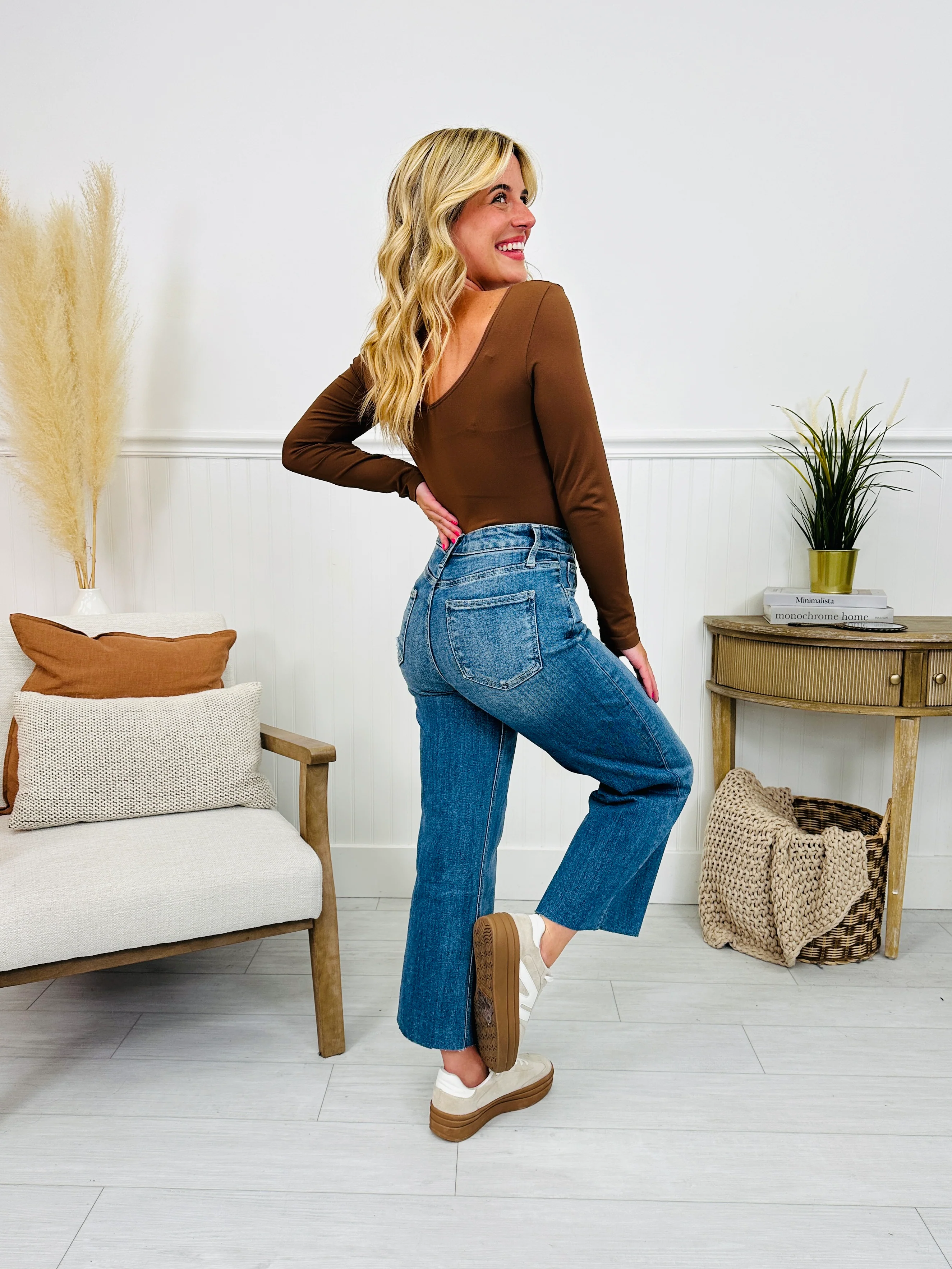 Straight To The Top Tummy Control Cropped Wide Leg Jeans - Image 6
