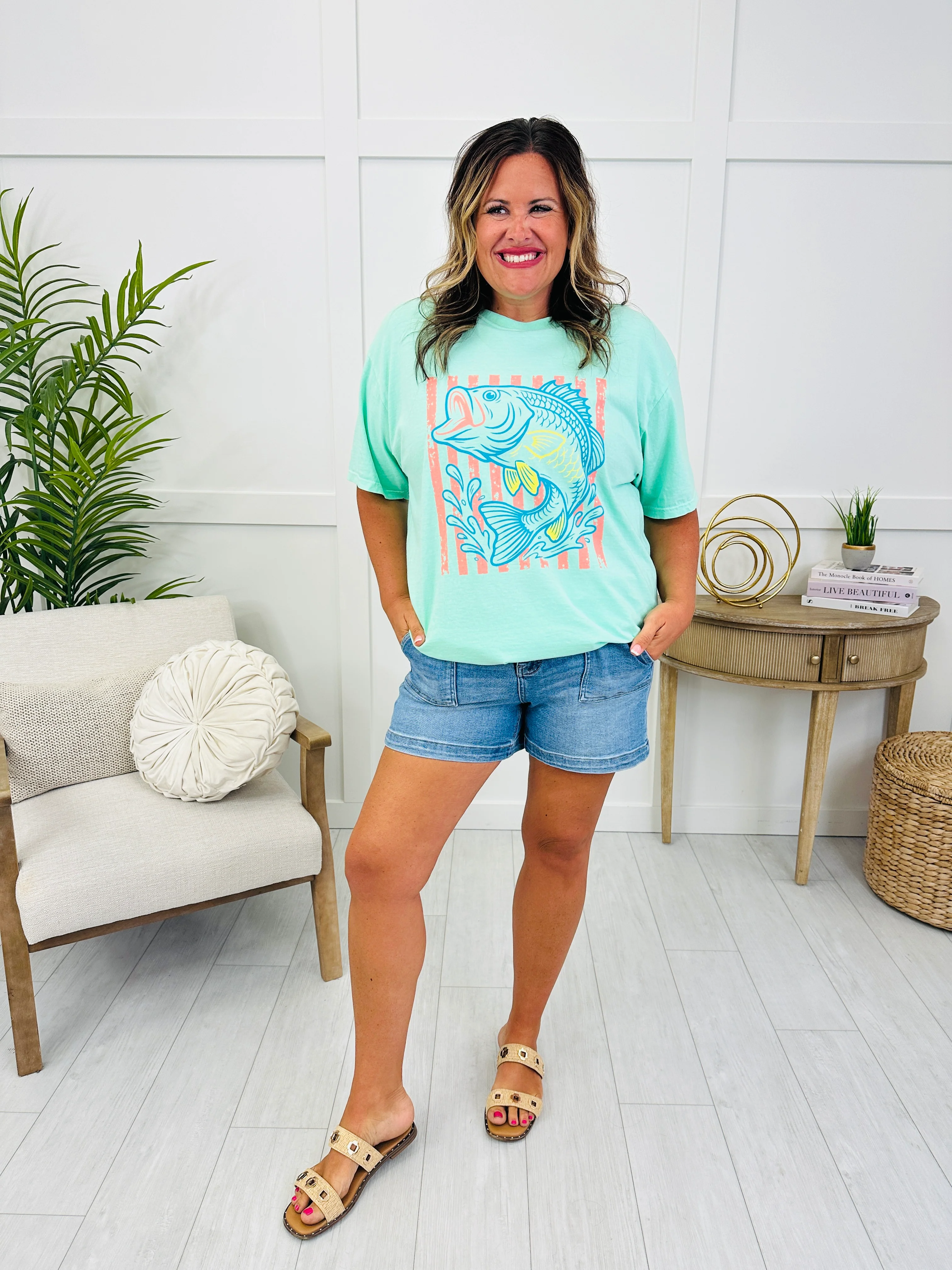 Retro Striped Bass Graphic Tee - Image 7