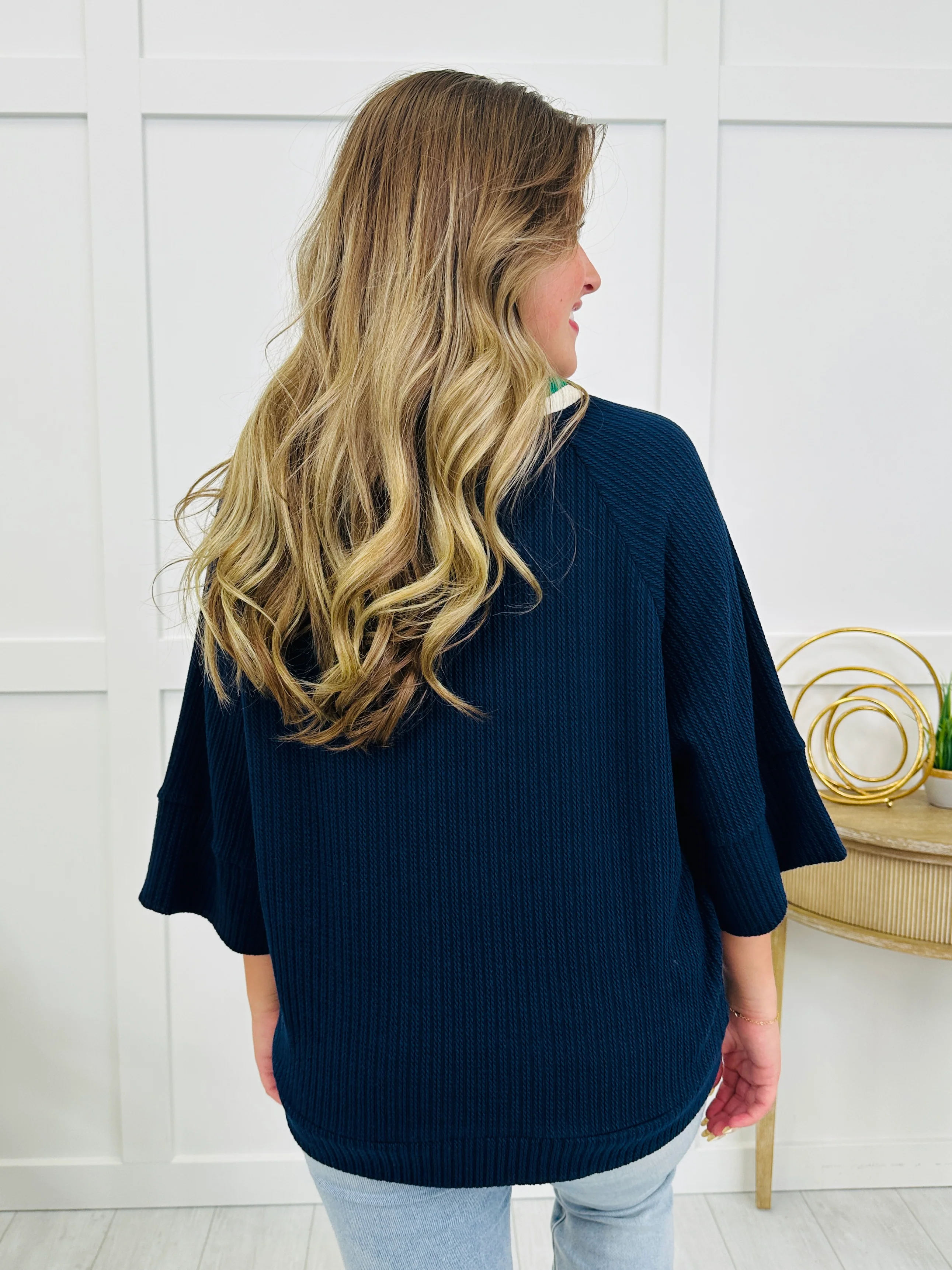 Running Around Town Top In Navy - Image 4