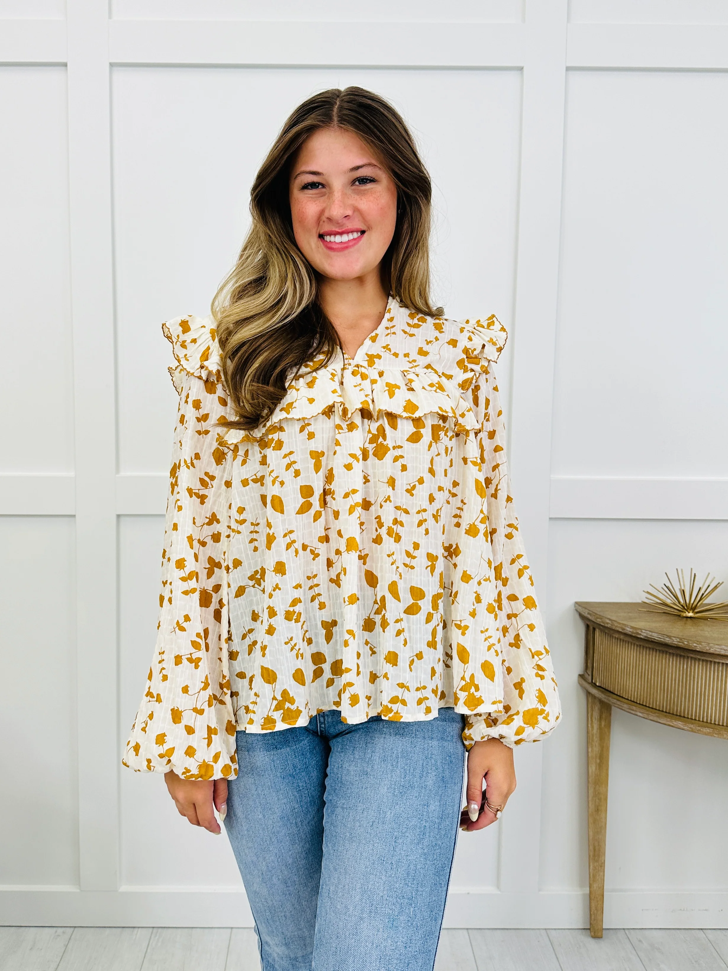 Rustic Gardens Top in Ivory - Image 3