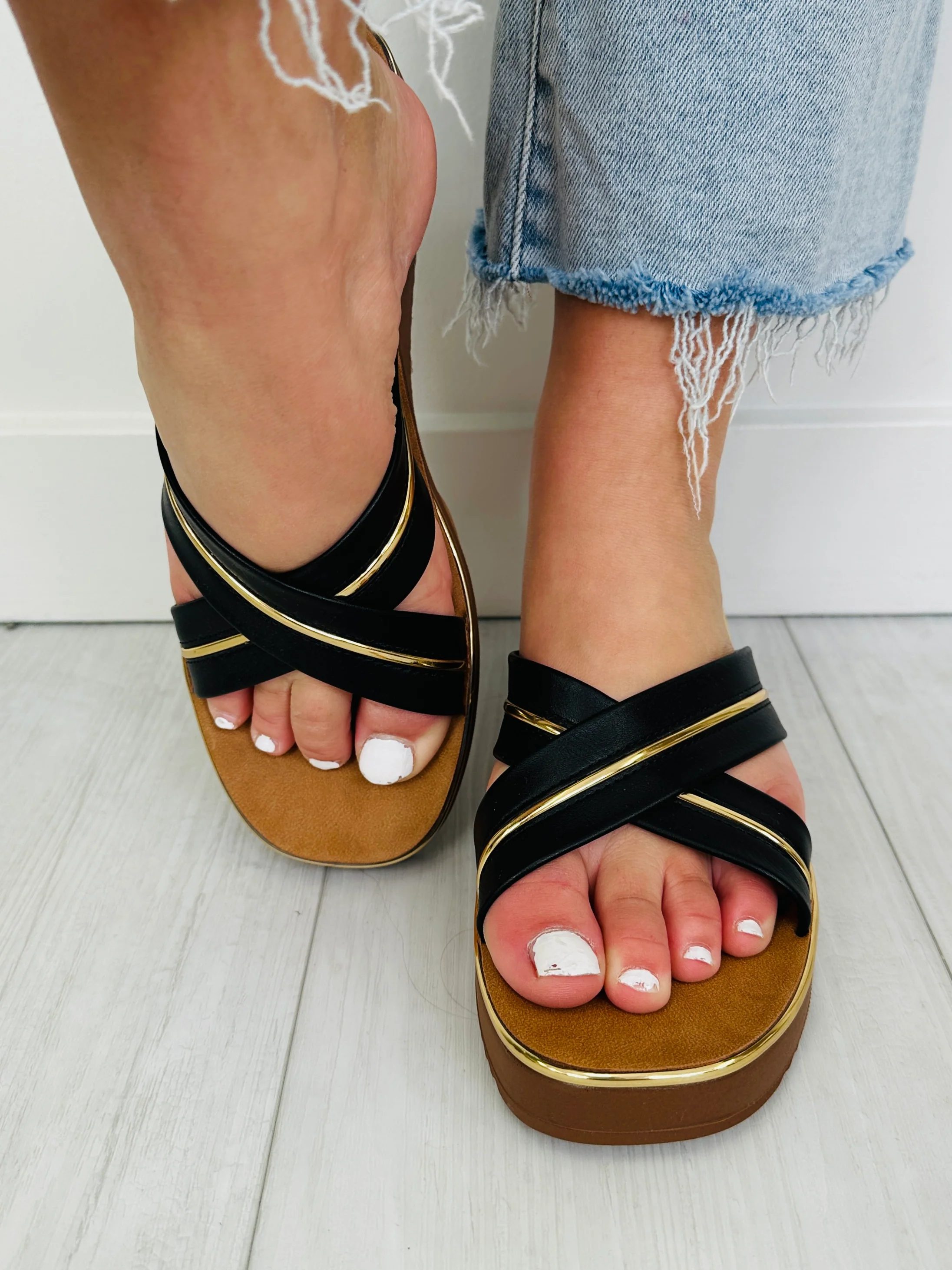 Steady Glow Sandals In Black - Image 2