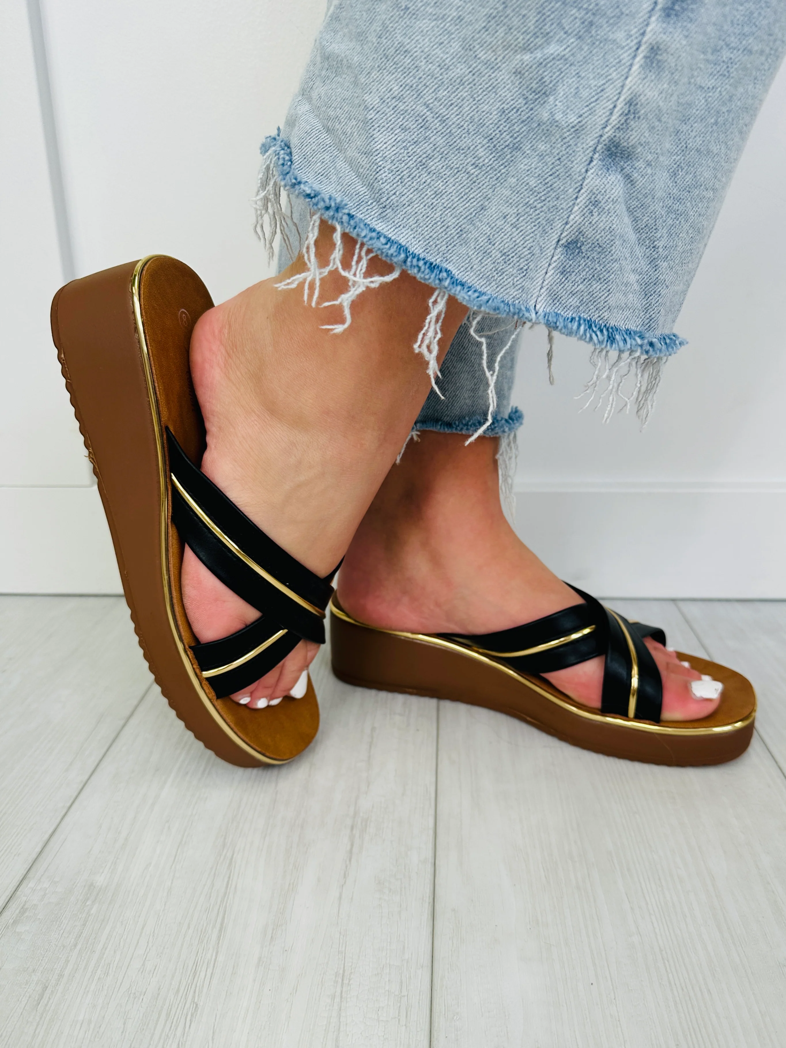 Steady Glow Sandals In Black - Image 3