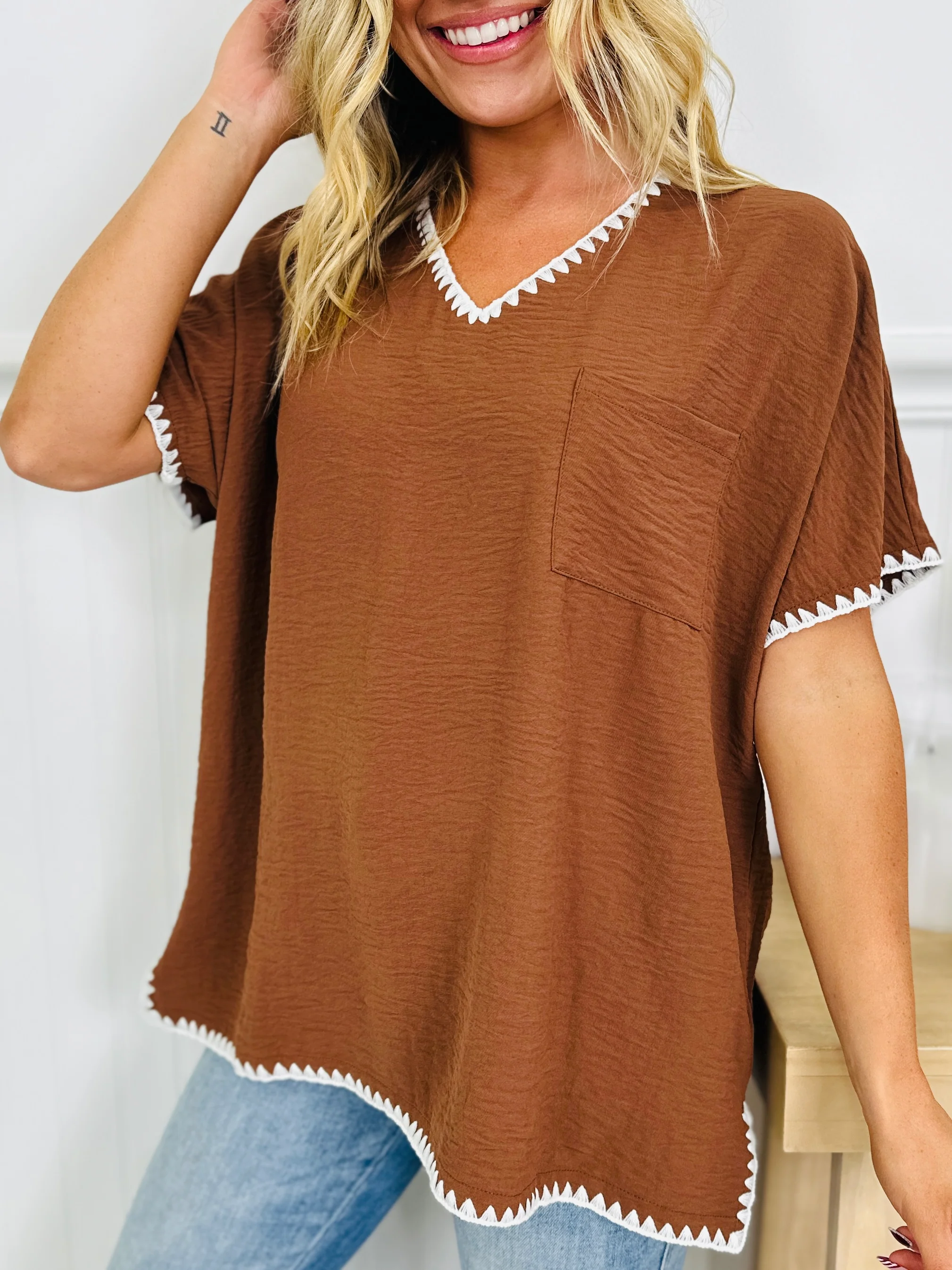 Stitched In Style Top In Multiple Colors - Image 2