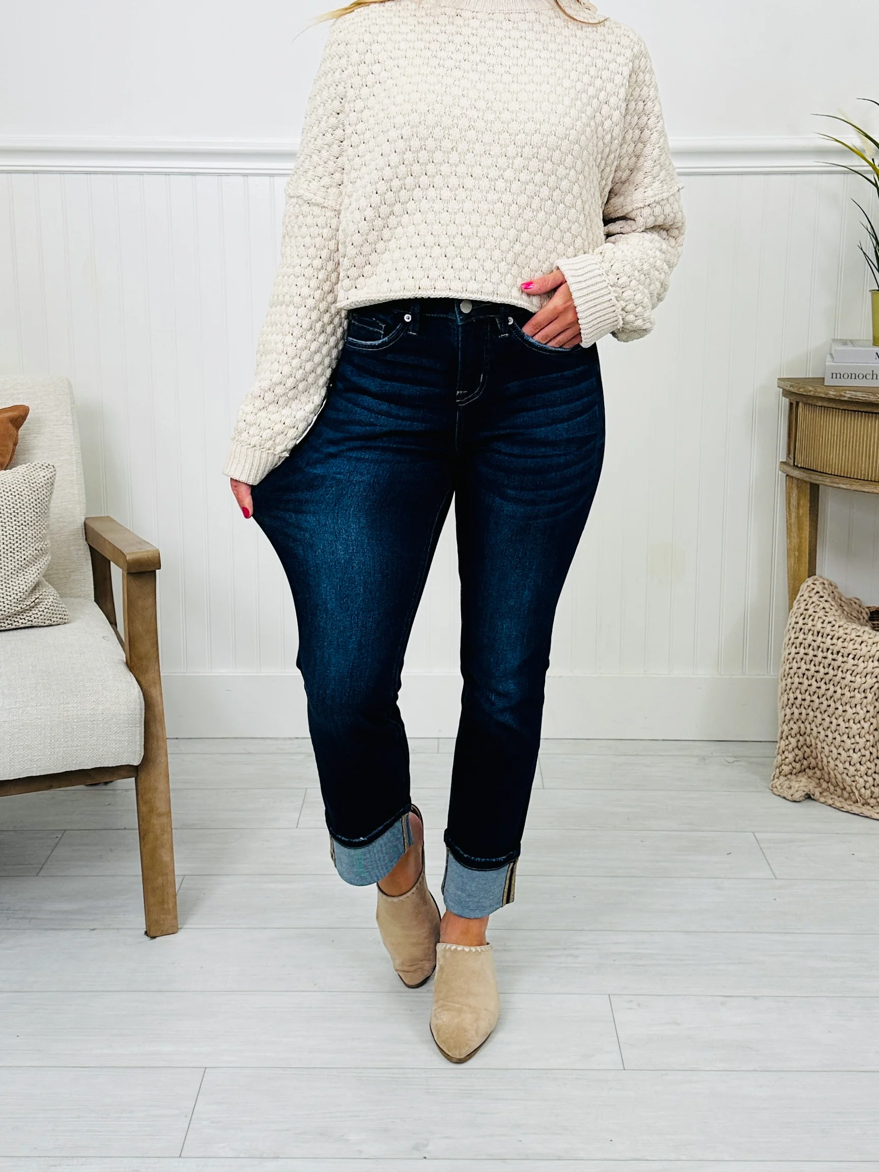 Straight Into Fall Tummy Control Straight Ankle Jeans - Image 4