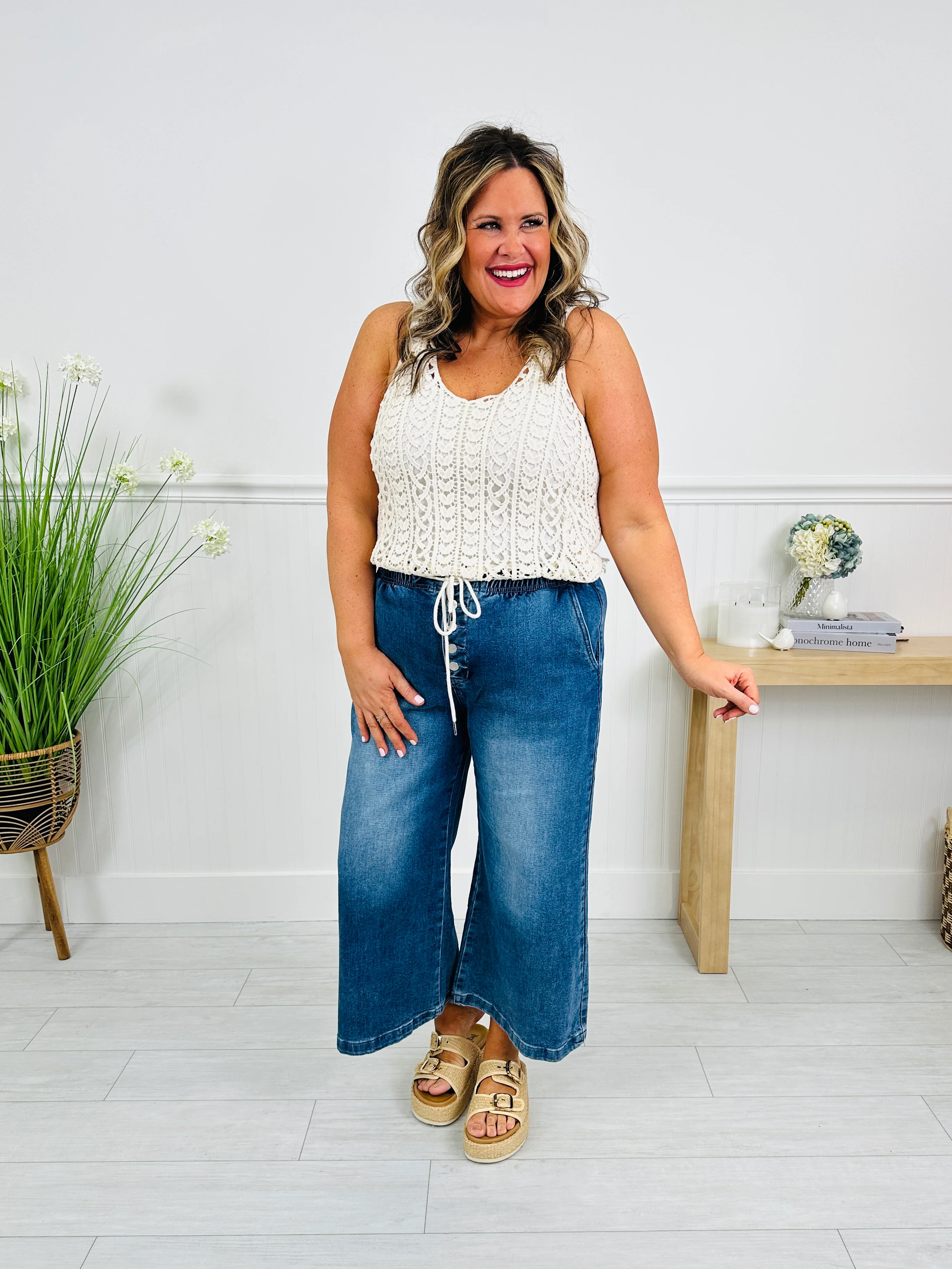 Stretch Your Limits Tummy Control Cropped Wide Leg Jeans - Image 13