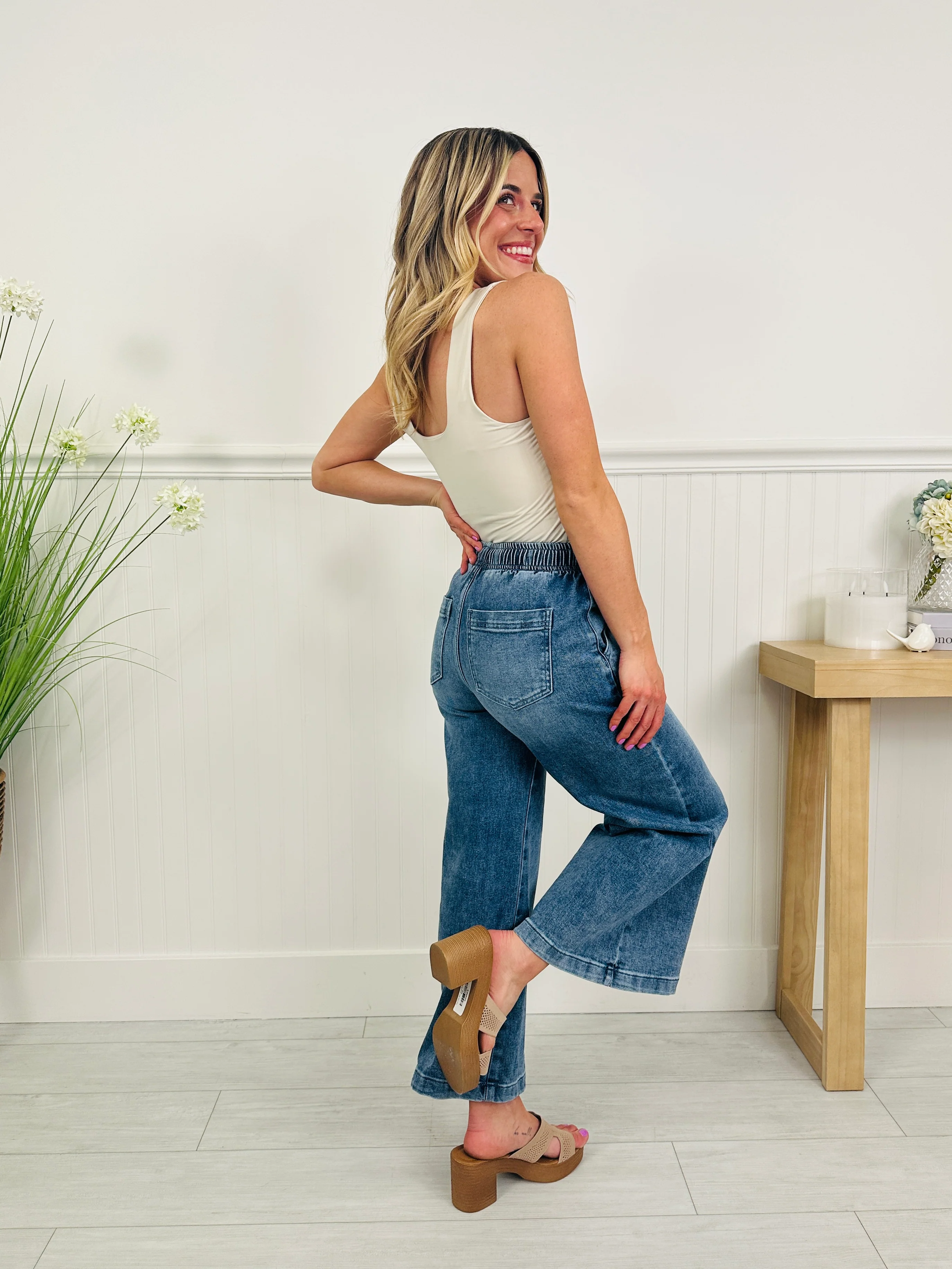 Stretch Your Limits Tummy Control Cropped Wide Leg Jeans - Image 8