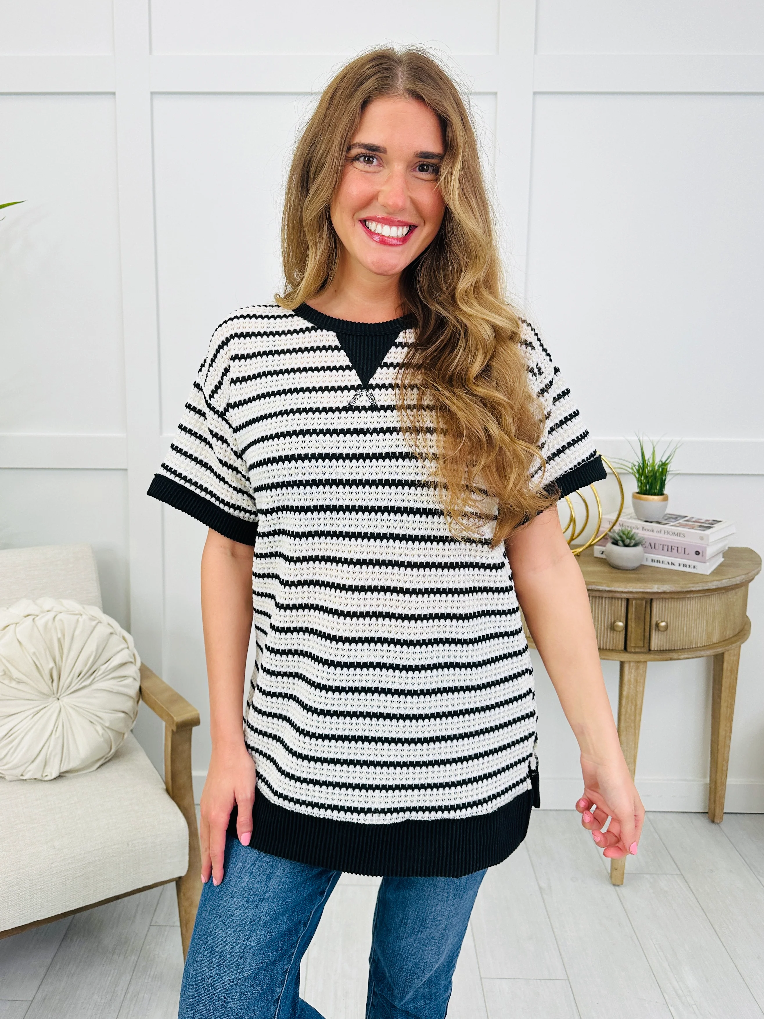 Stripe by Stripe Top In Black