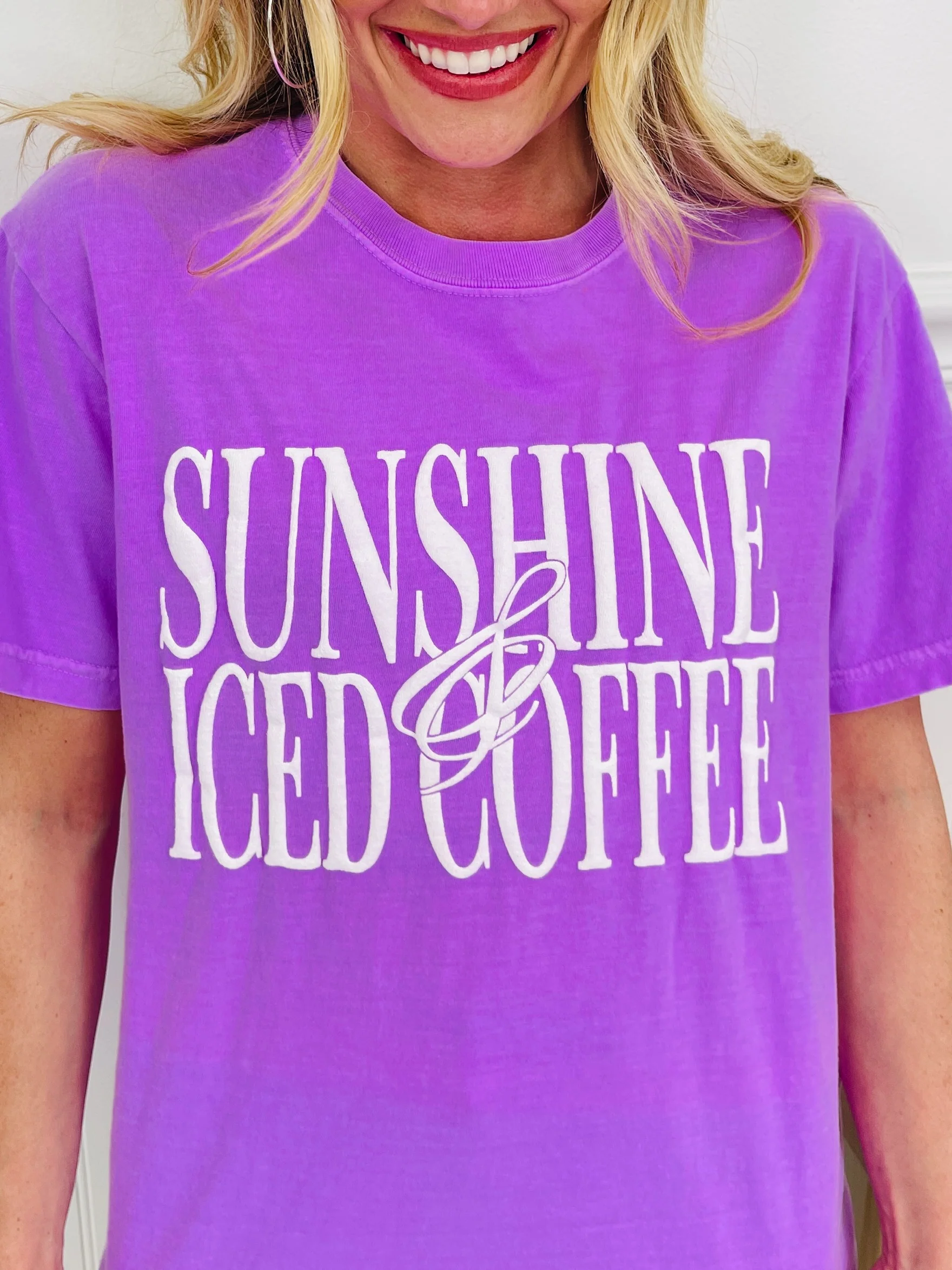 Sunshine And Iced Coffee Graphic Tee in Multiple Colors - Image 3