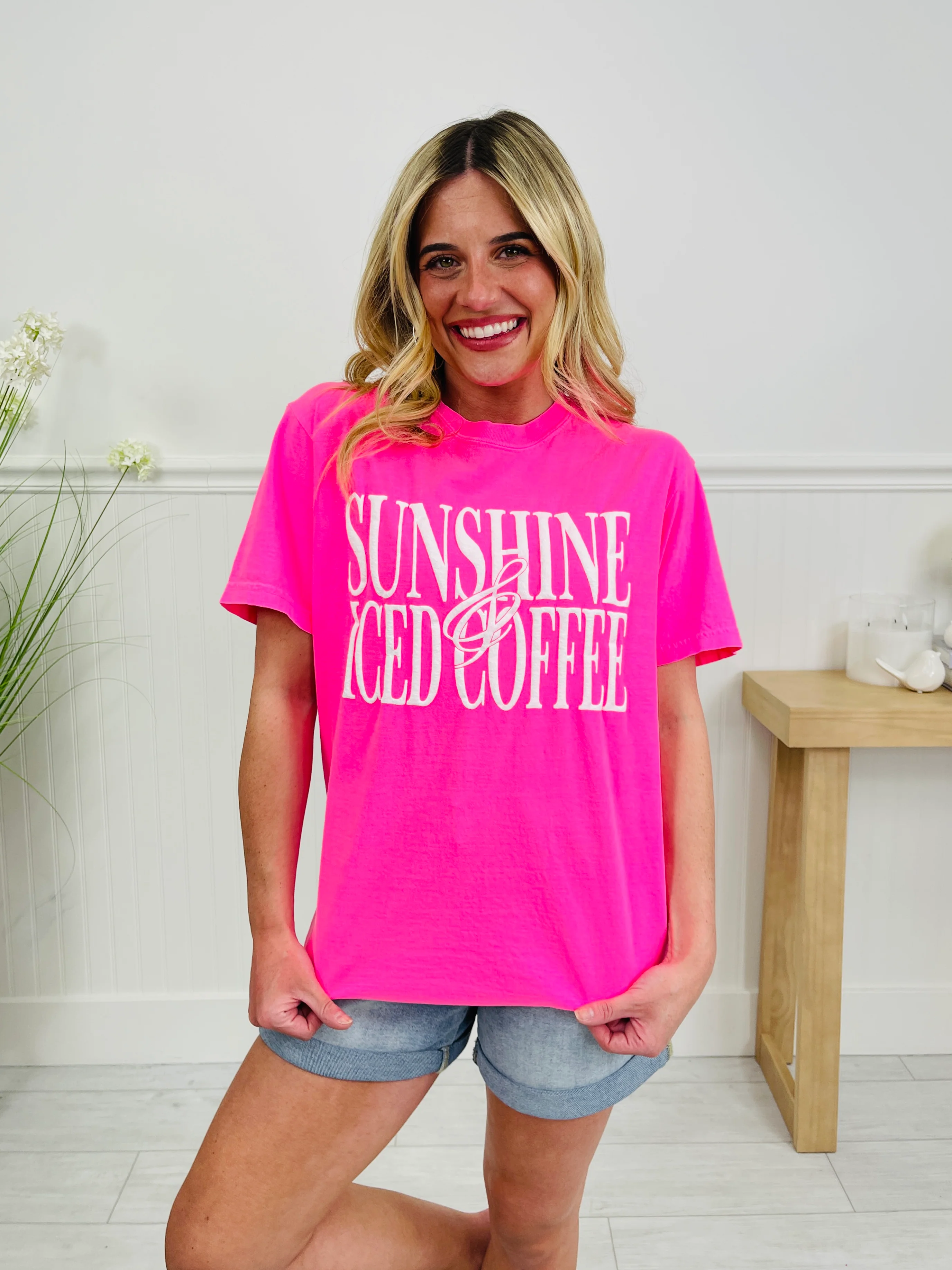 Sunshine And Iced Coffee Graphic Tee in Multiple Colors - Image 7
