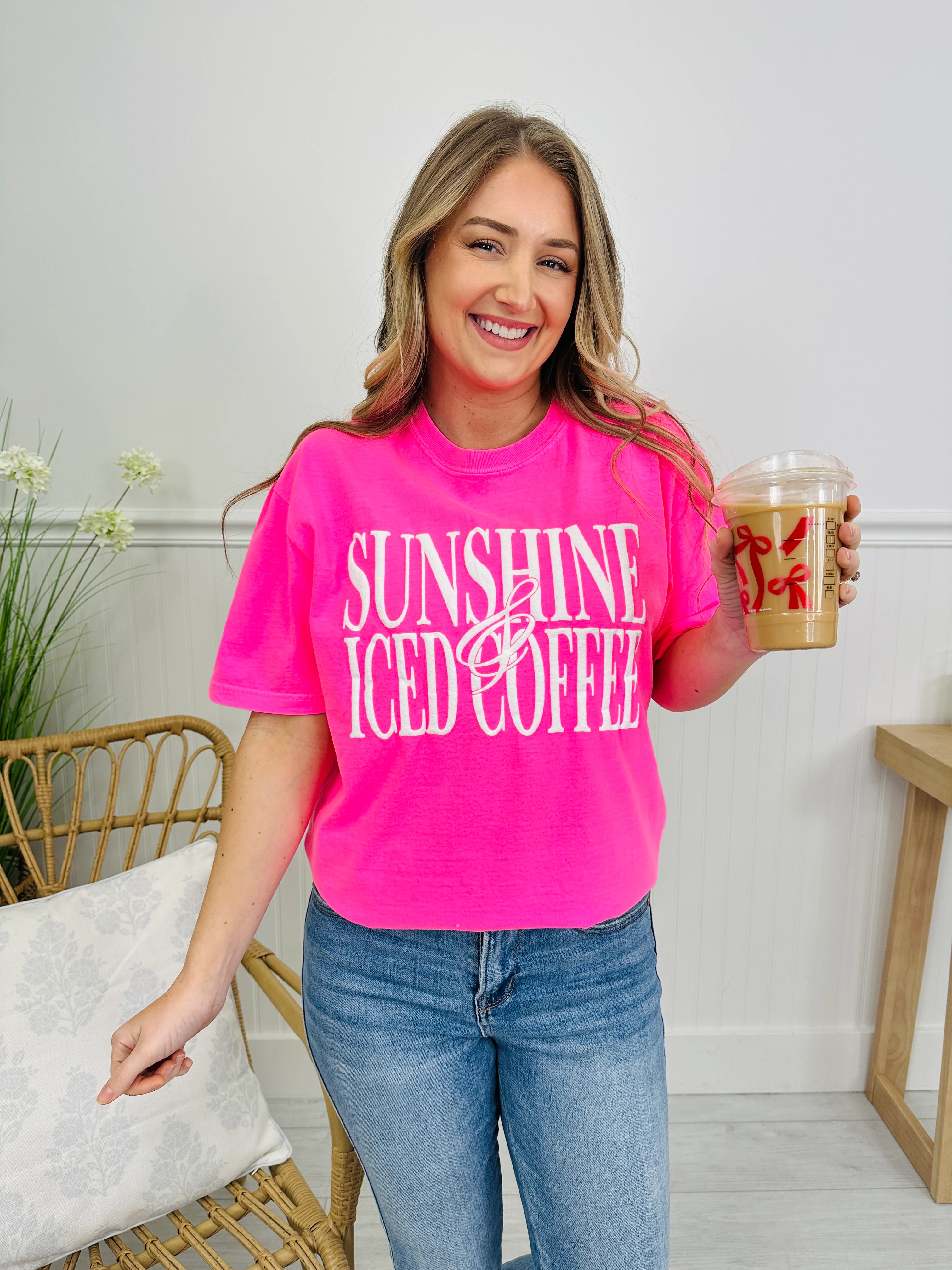 Sunshine And Iced Coffee Graphic Tee in Multiple Colors - Image 9