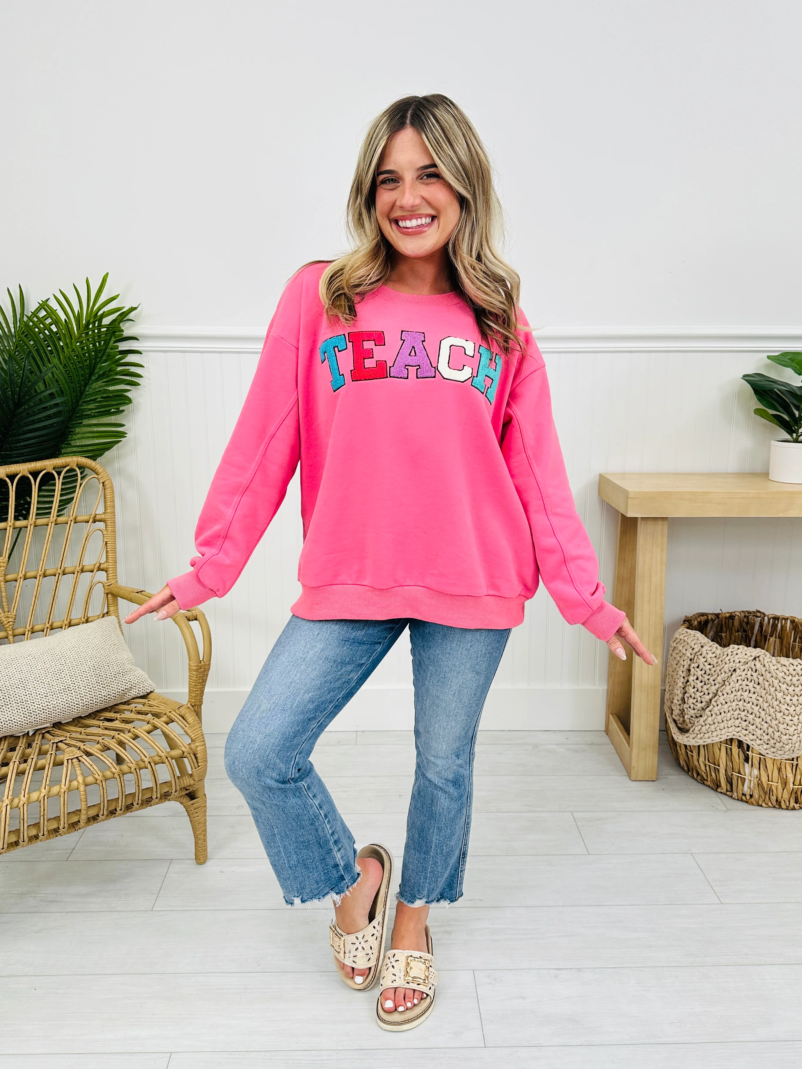 Teach MOCO Exclusive Crewneck In Pink - Image 3