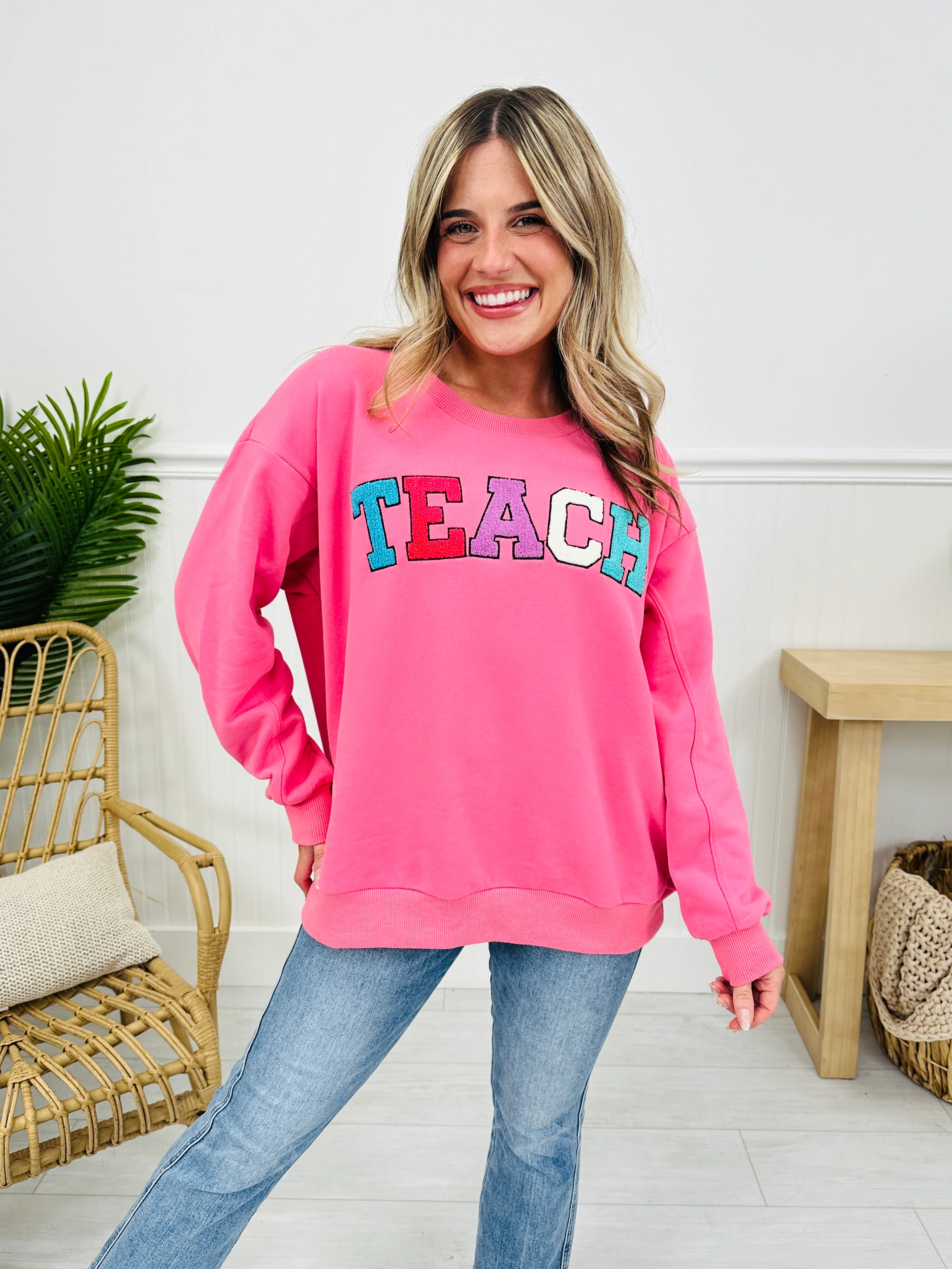 Teach MOCO Exclusive Crewneck In Pink - Image 4