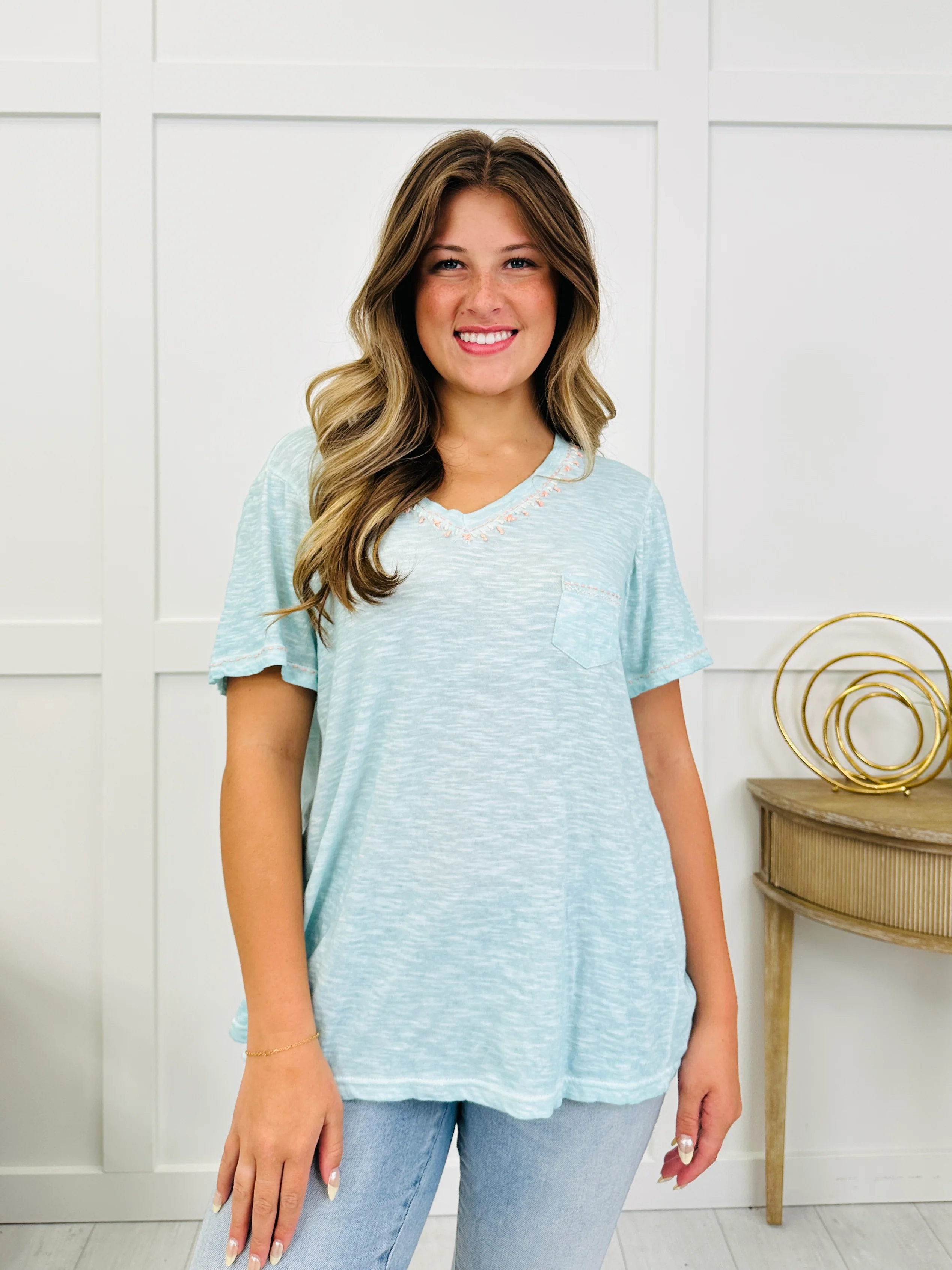 The Finishing Touch Top In Aqua - Image 3
