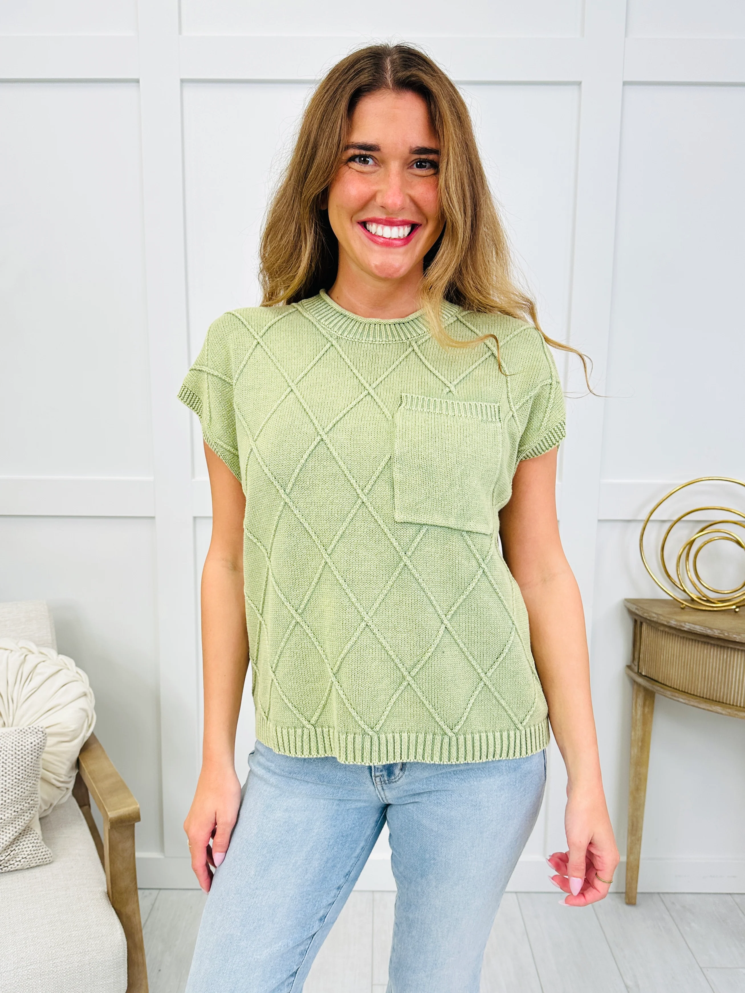 The Signature Stitch Top In Lt Olive