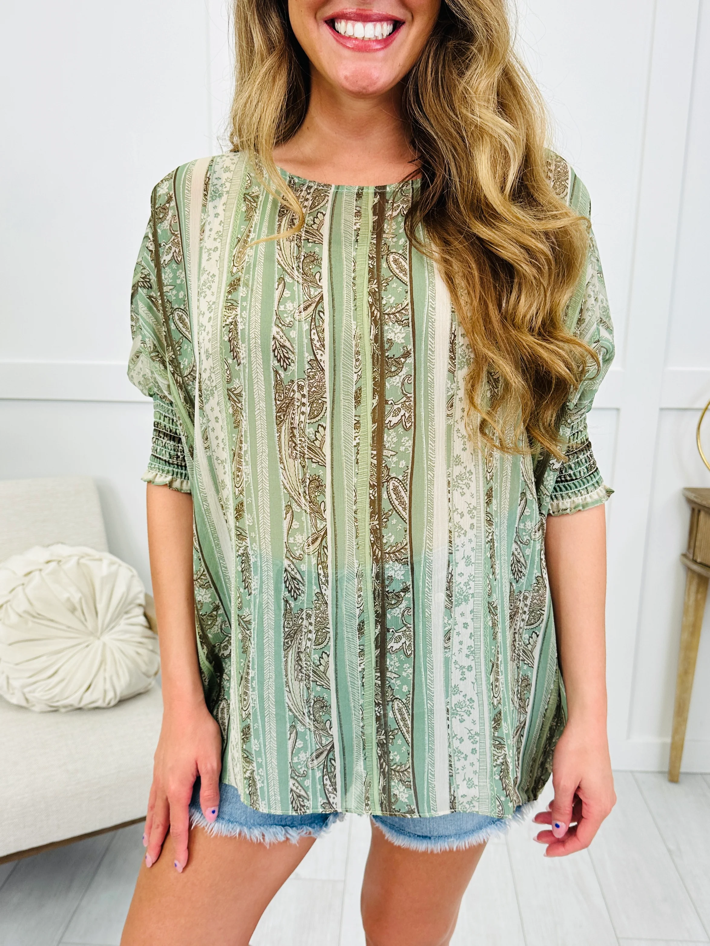 The Western Whisper Top In Reseda Green - Image 3