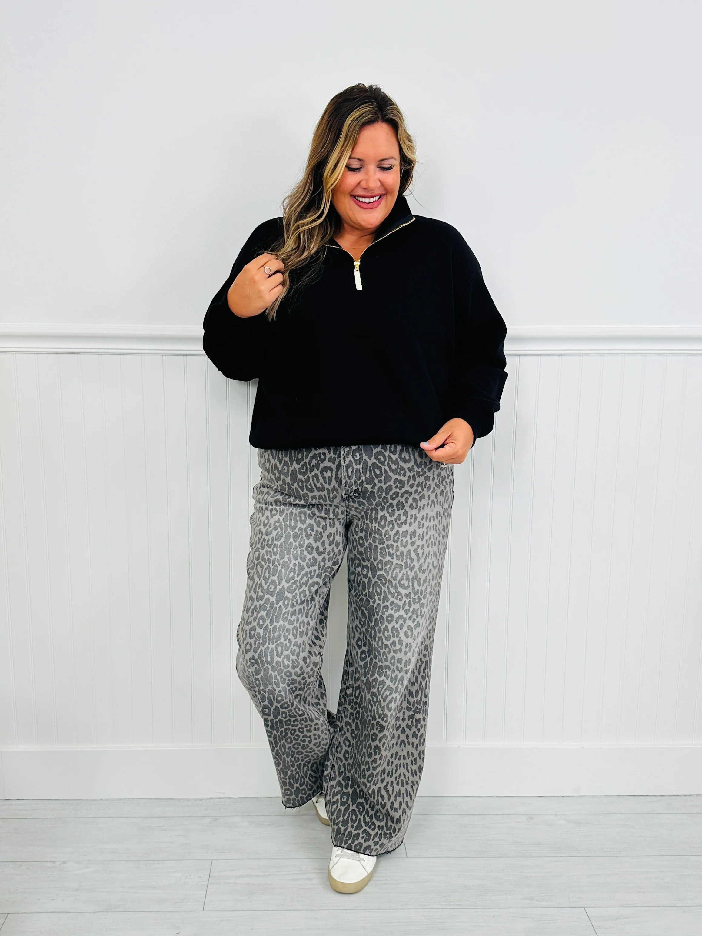Wild Thing Tummy Control Grey Leopard Jeans - Image 15