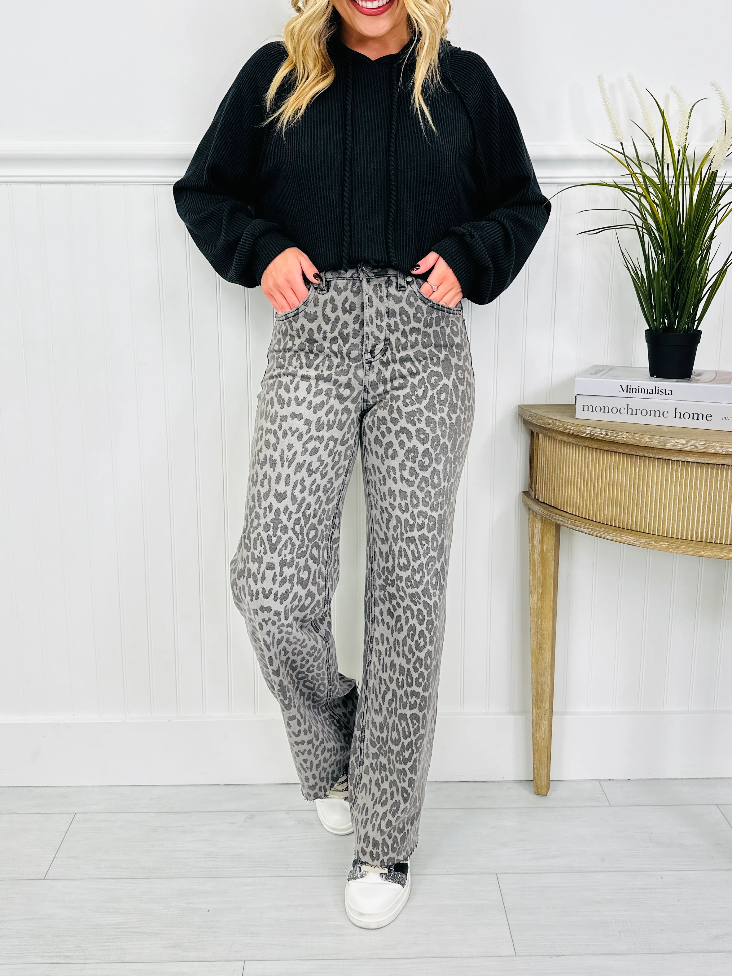 Wild Thing Tummy Control Grey Leopard Jeans - Image 4
