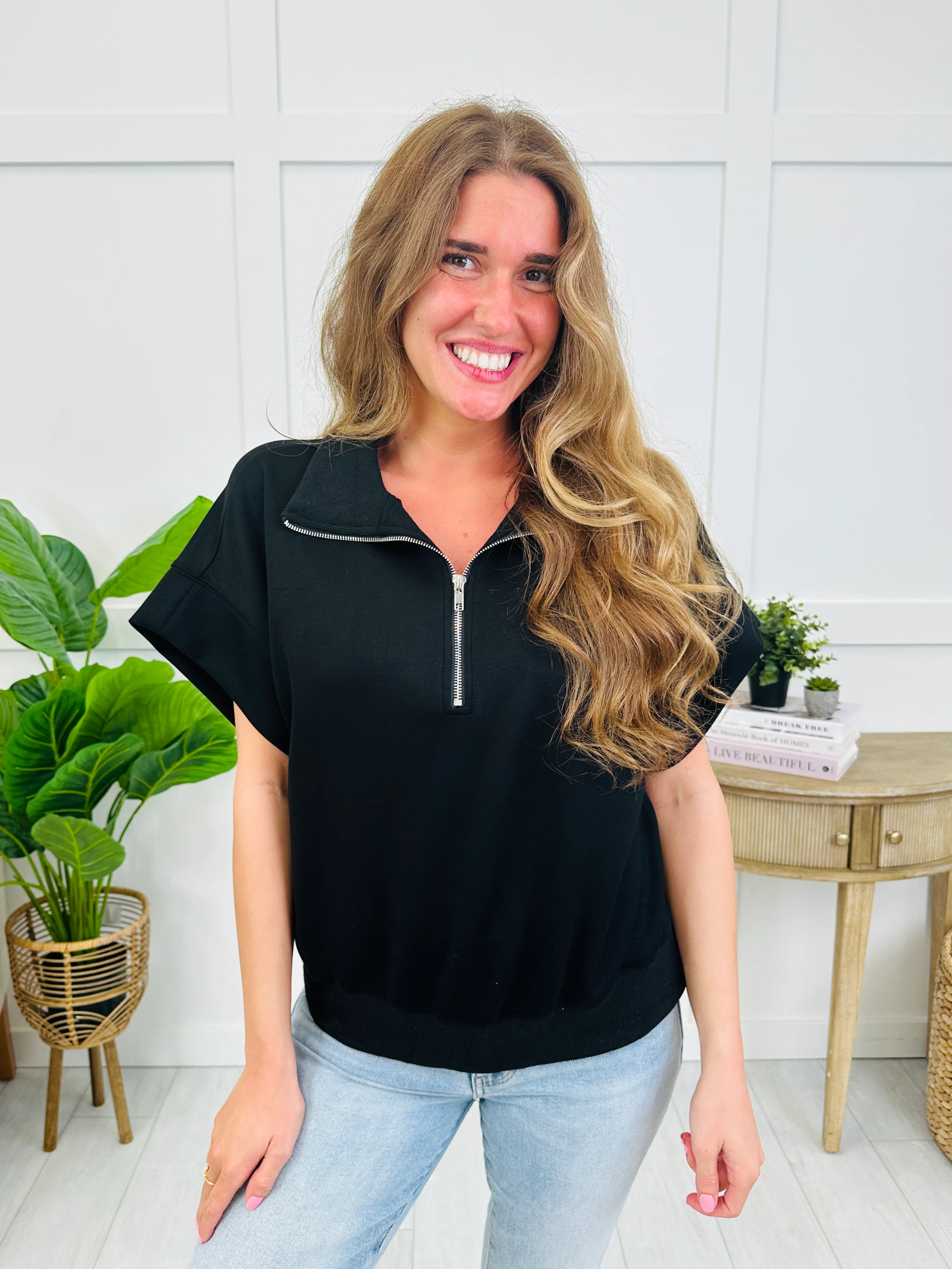 Zip Up The Comfort Top In Multiple Colors
